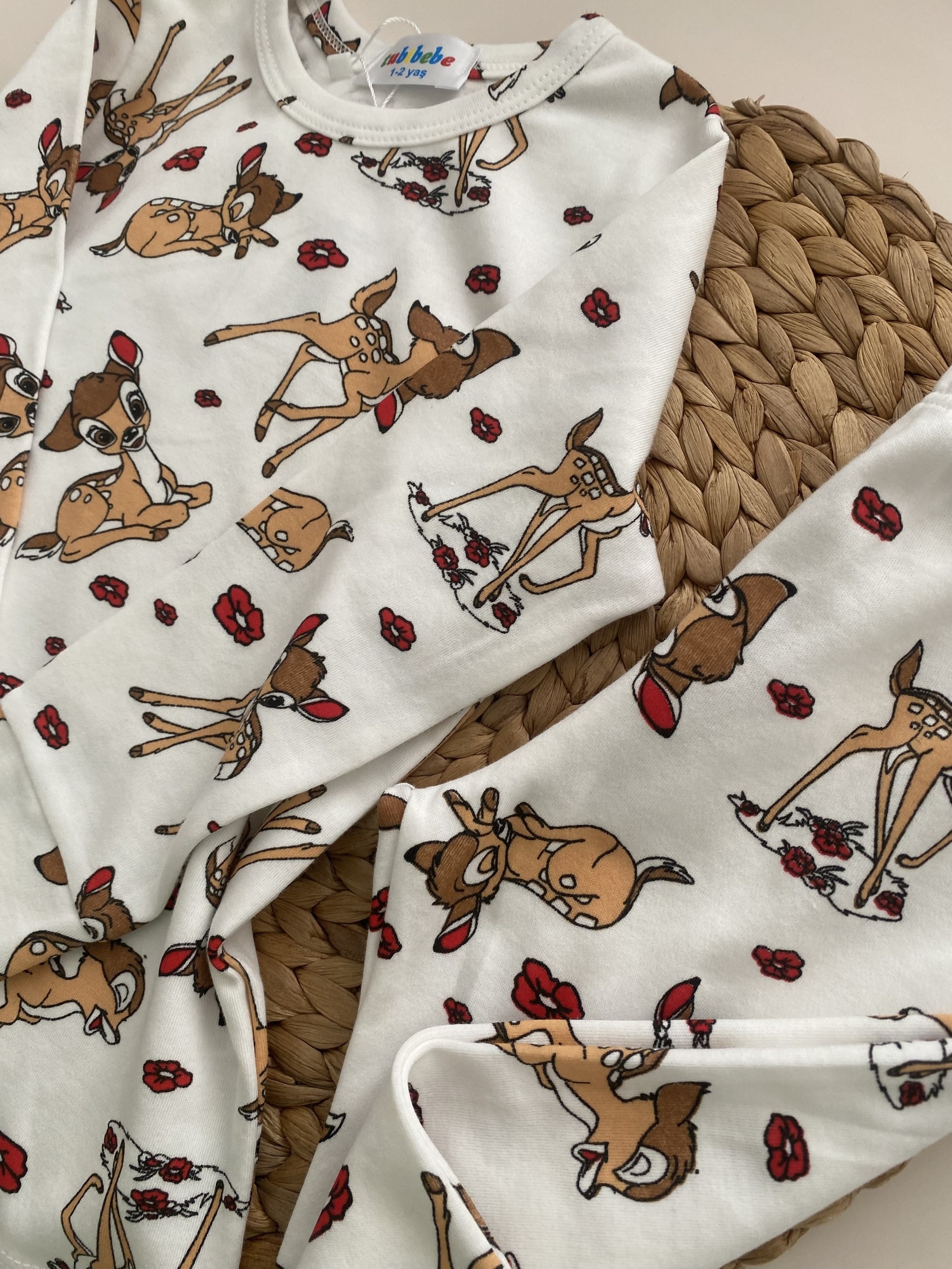 Premium Pamuklu Geyik Desen Pijama Takımı