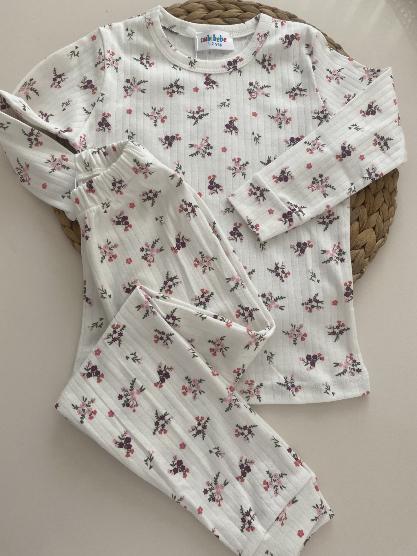 Premium Pamuklu Flower Desen Pijama Takımı