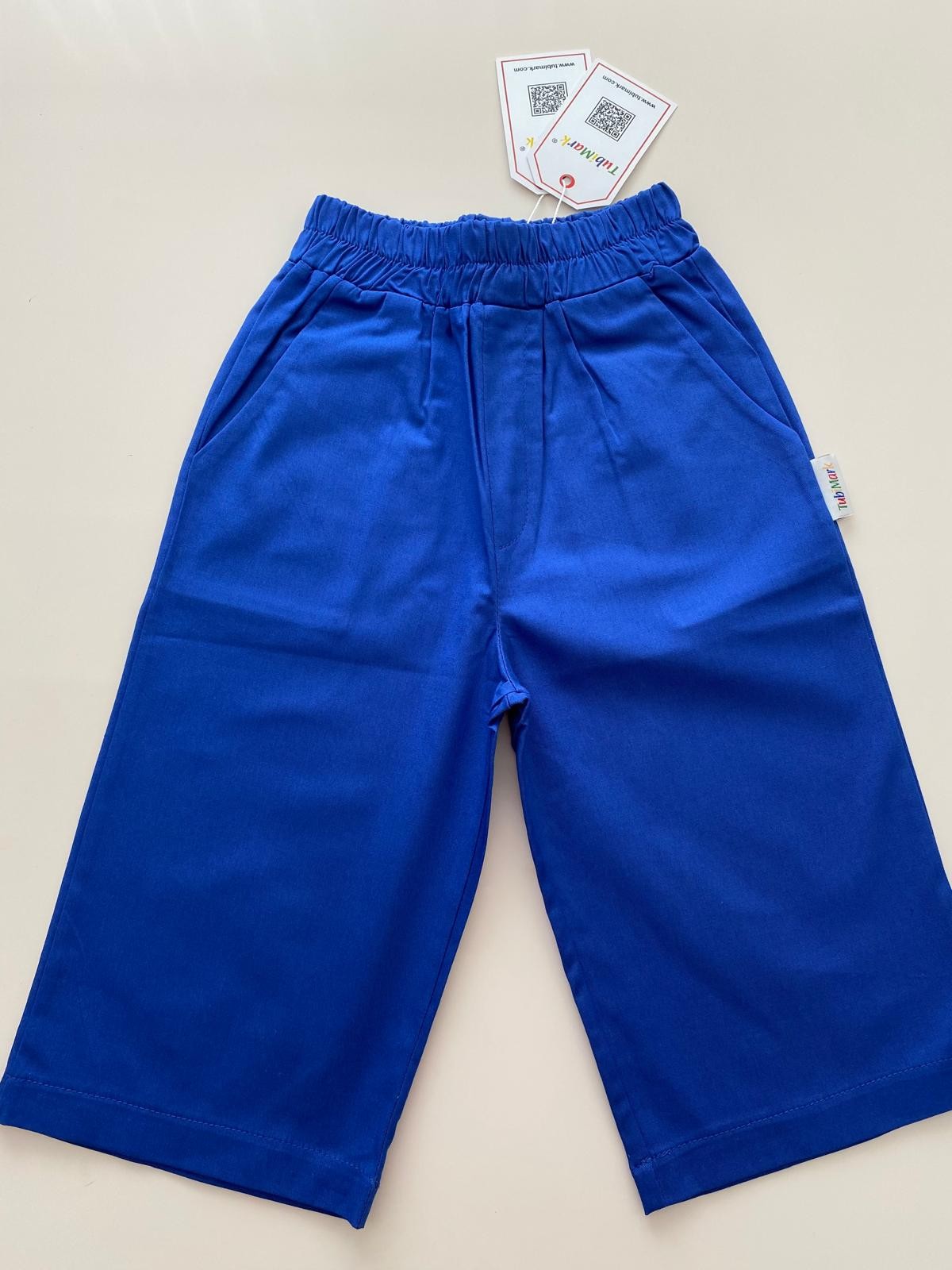 Pamuklu Bol Paça Koyu Mavi Boon Pantalon