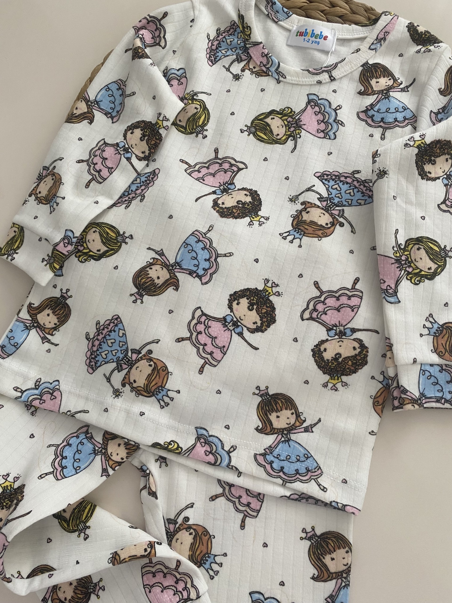Premium Pamuklu Prenses Desen Pijama Takımı