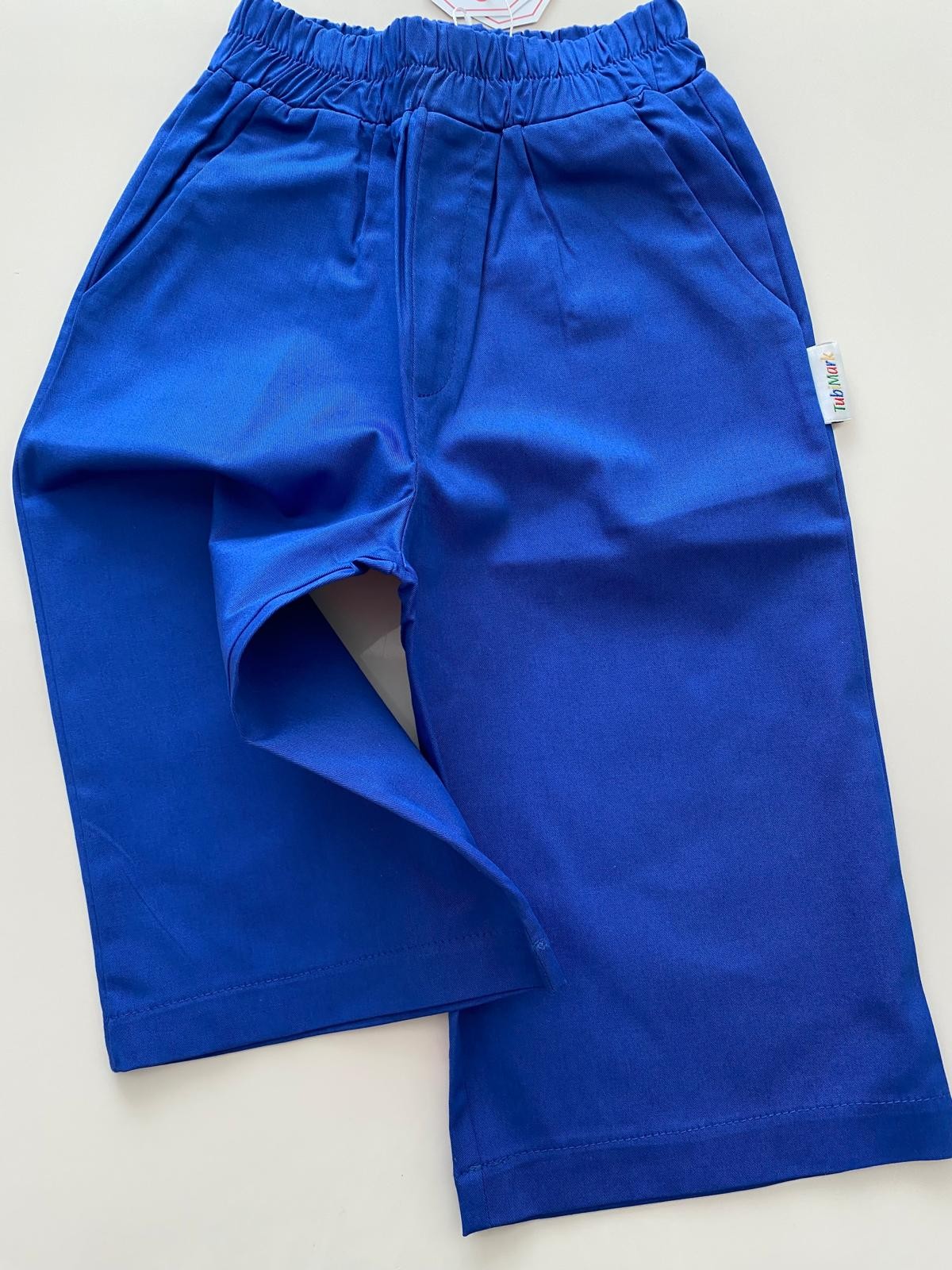 Pamuklu Bol Paça Koyu Mavi Boon Pantalon