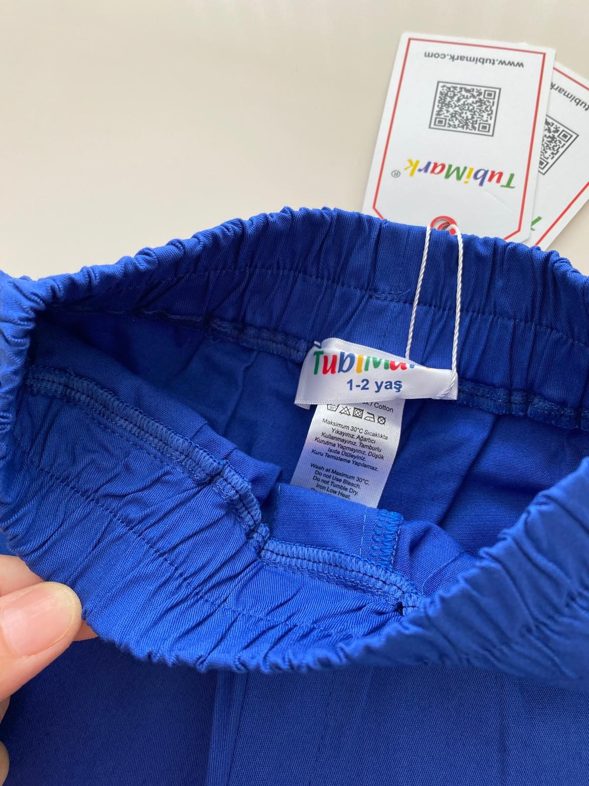 Pamuklu Bol Paça Koyu Mavi Boon Pantalon