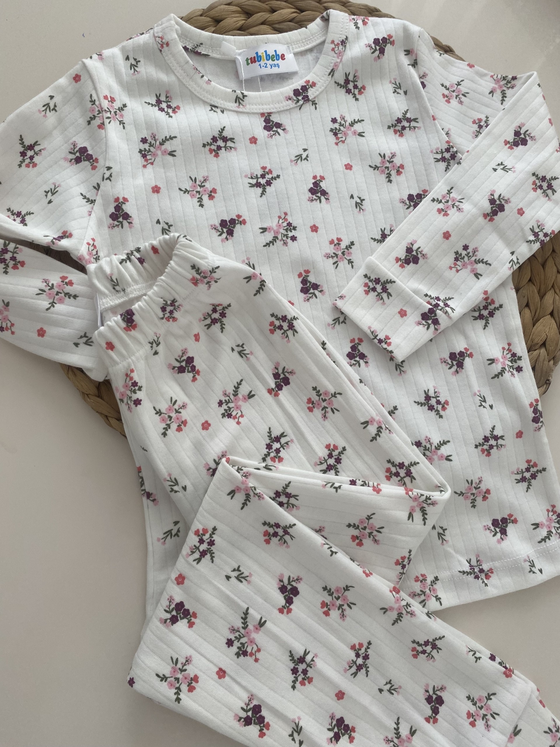 Premium Pamuklu Flower Desen Pijama Takımı