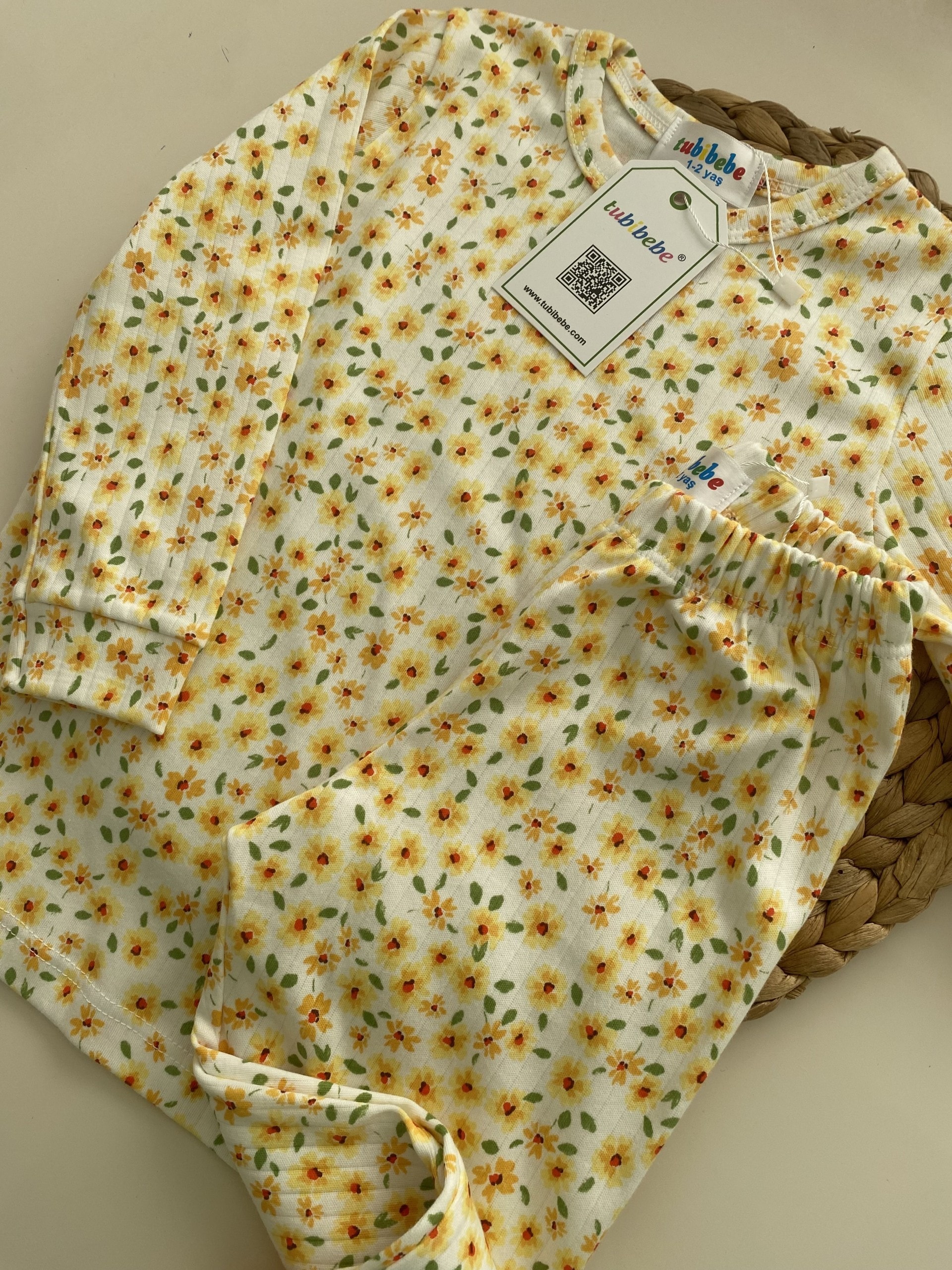 Premium Pamuklu Papatya Desen Pijama Takımı