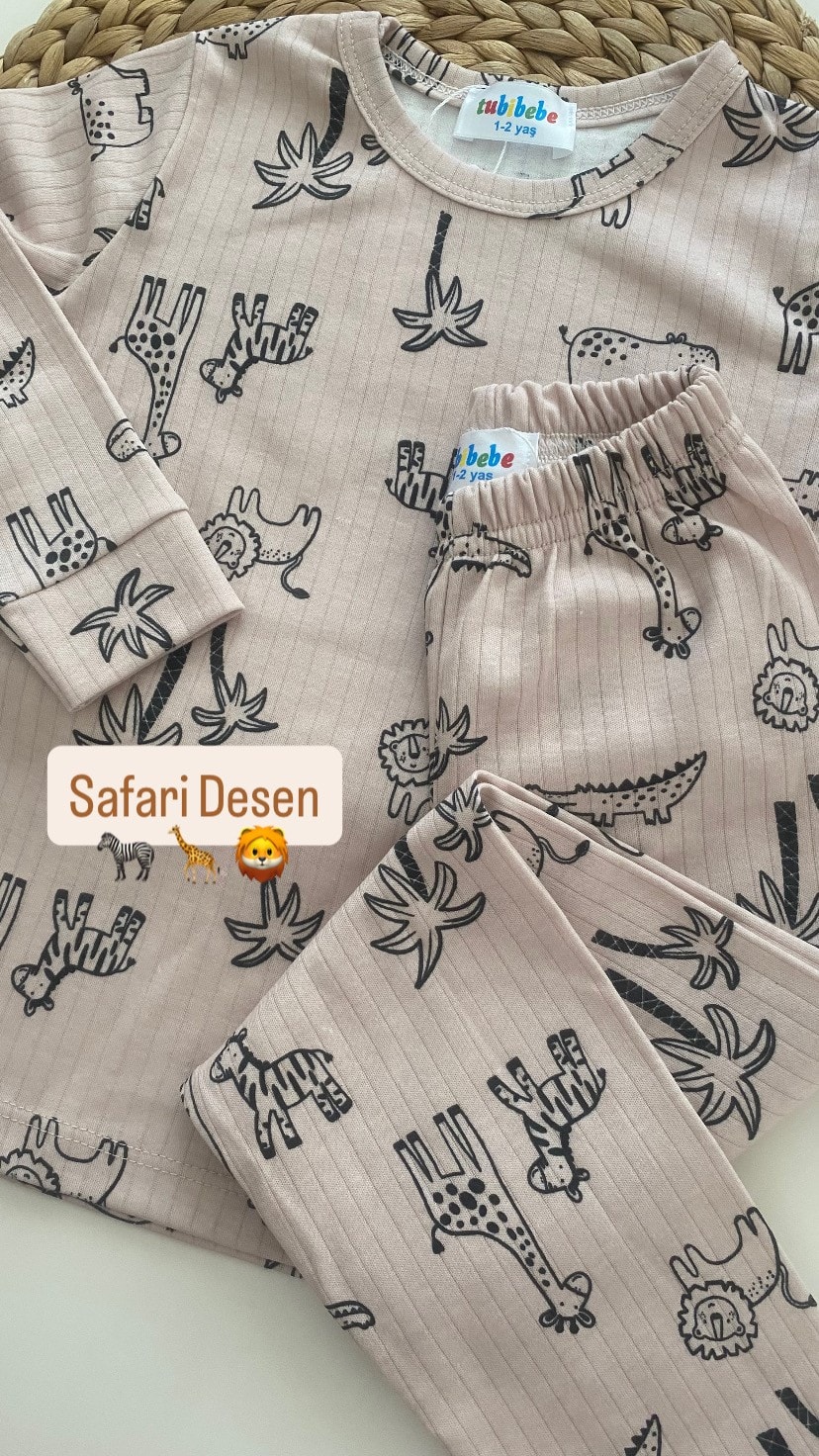 Premium Pamuklu Safari Desen Pijama Takımı