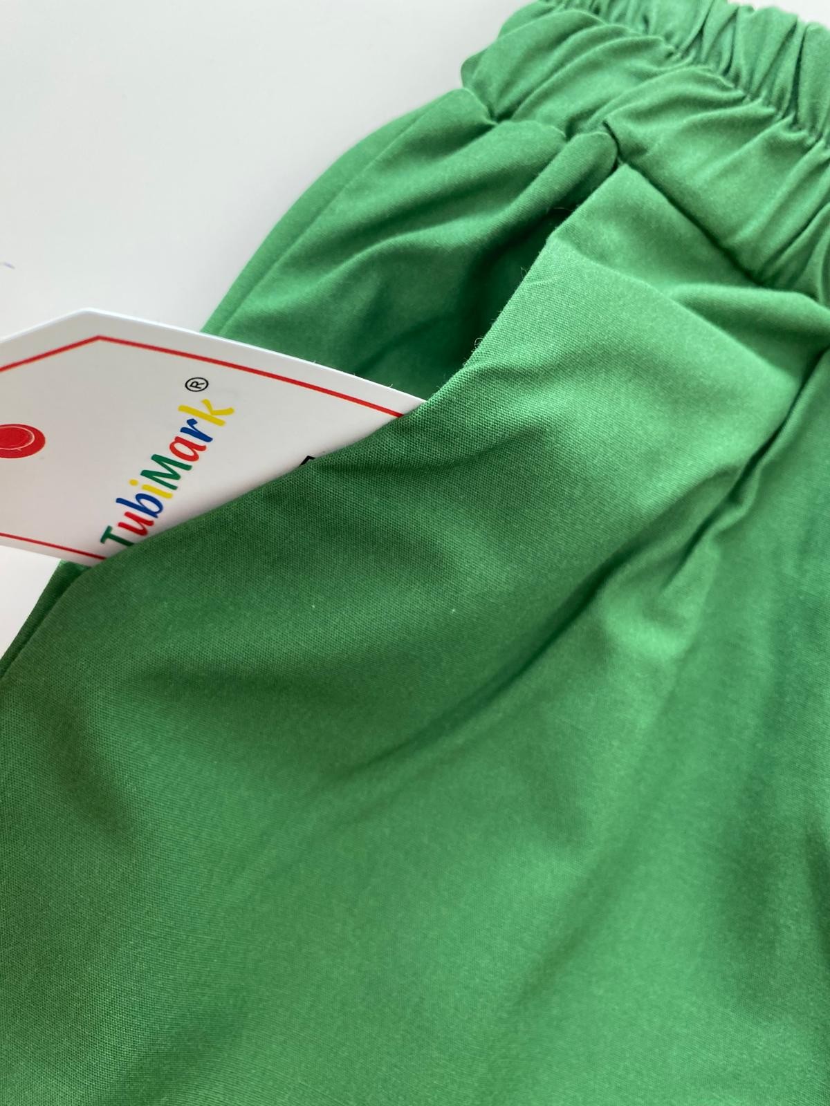 Pamuklu Bol Paça Canlı Yeşil Boon Pantalon