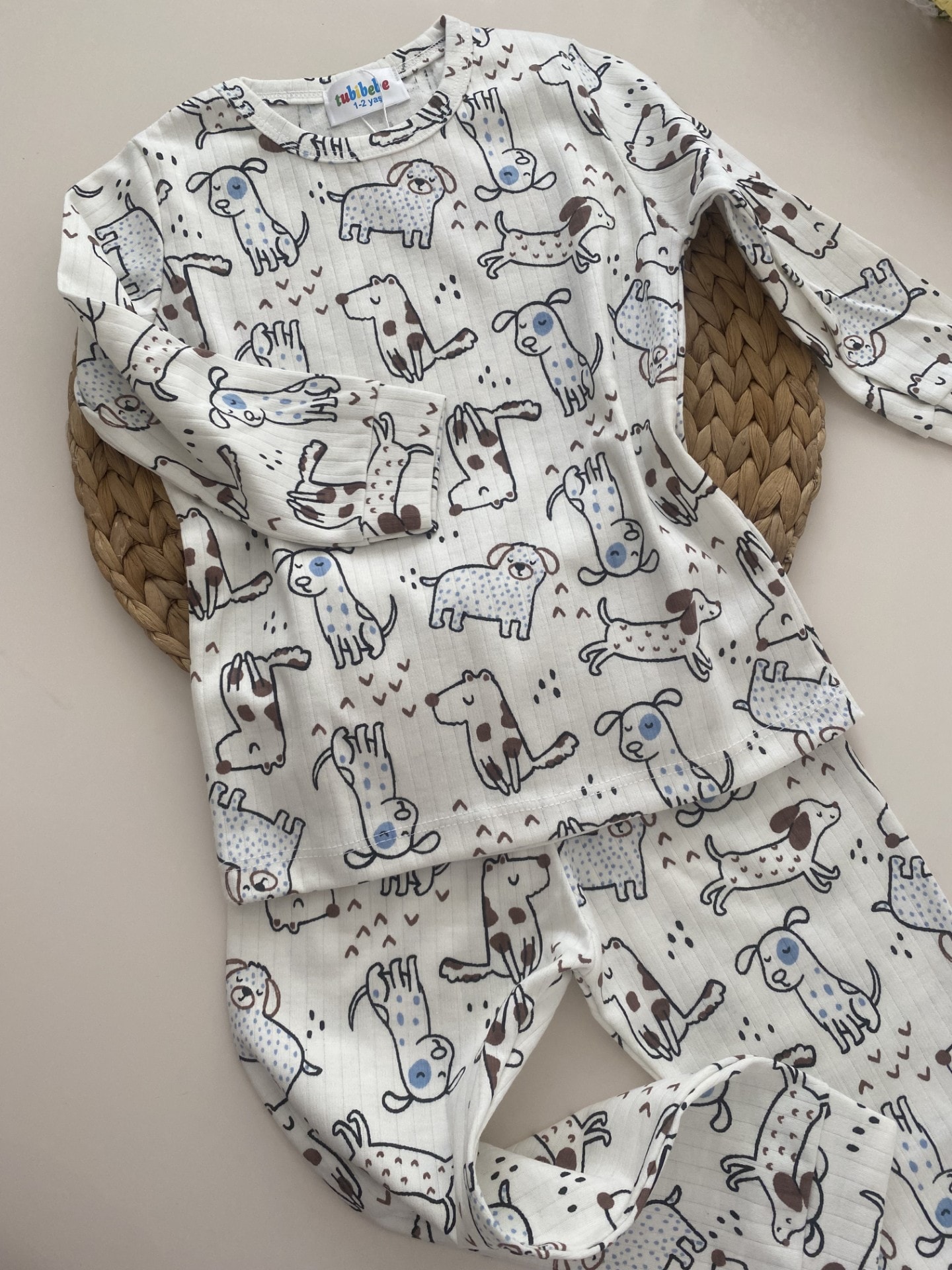 Premium Pamuklu Dog Desen Pijama Takımı