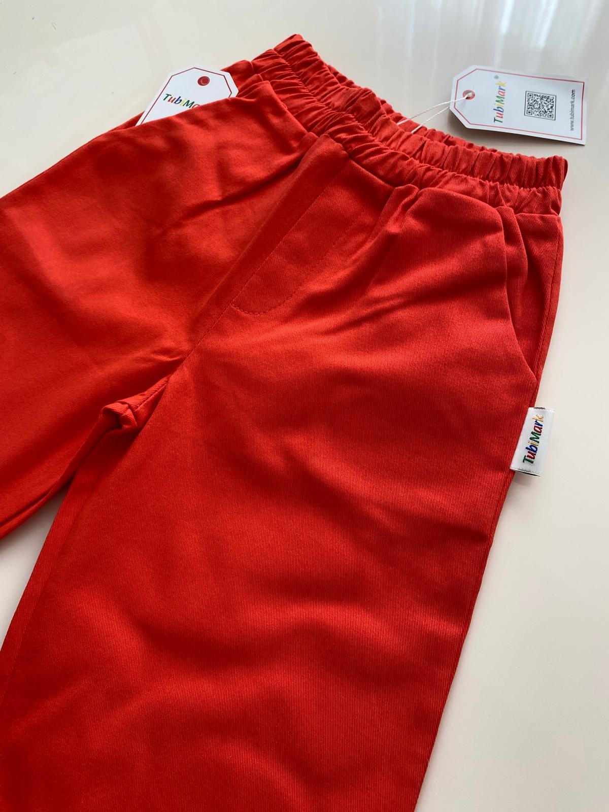 Pamuklu Bol Paça Canlı Kırmızı Boon Pantalon
