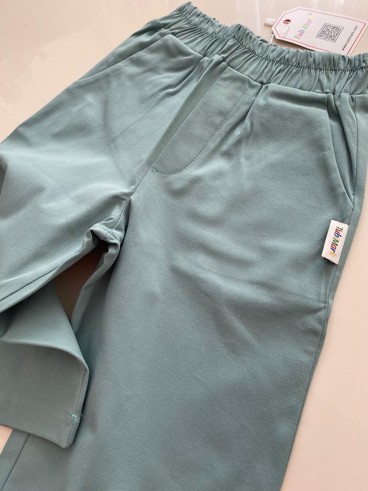 Pamuklu Bol Paça Açık Mavi Boon Pantalon