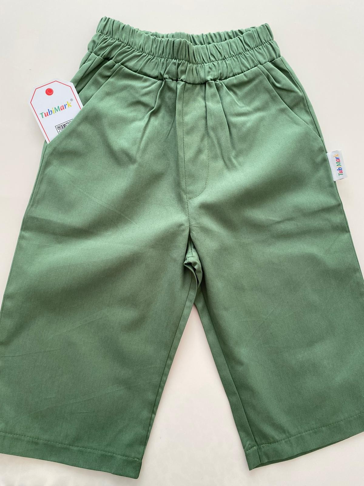 Pamuklu Bol Paça Haki Yeşil Boon Pantalon