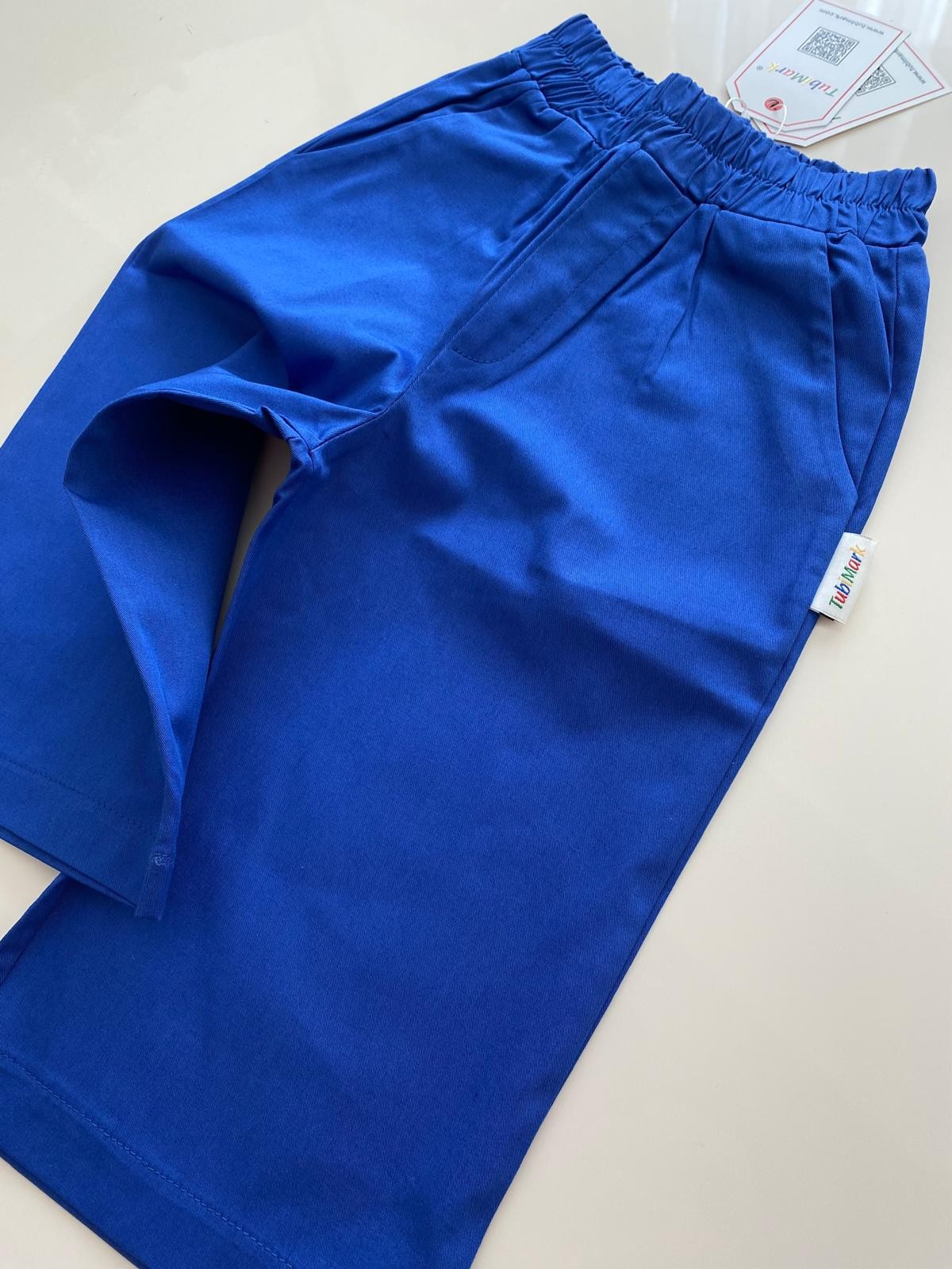 Pamuklu Bol Paça Koyu Mavi Boon Pantalon