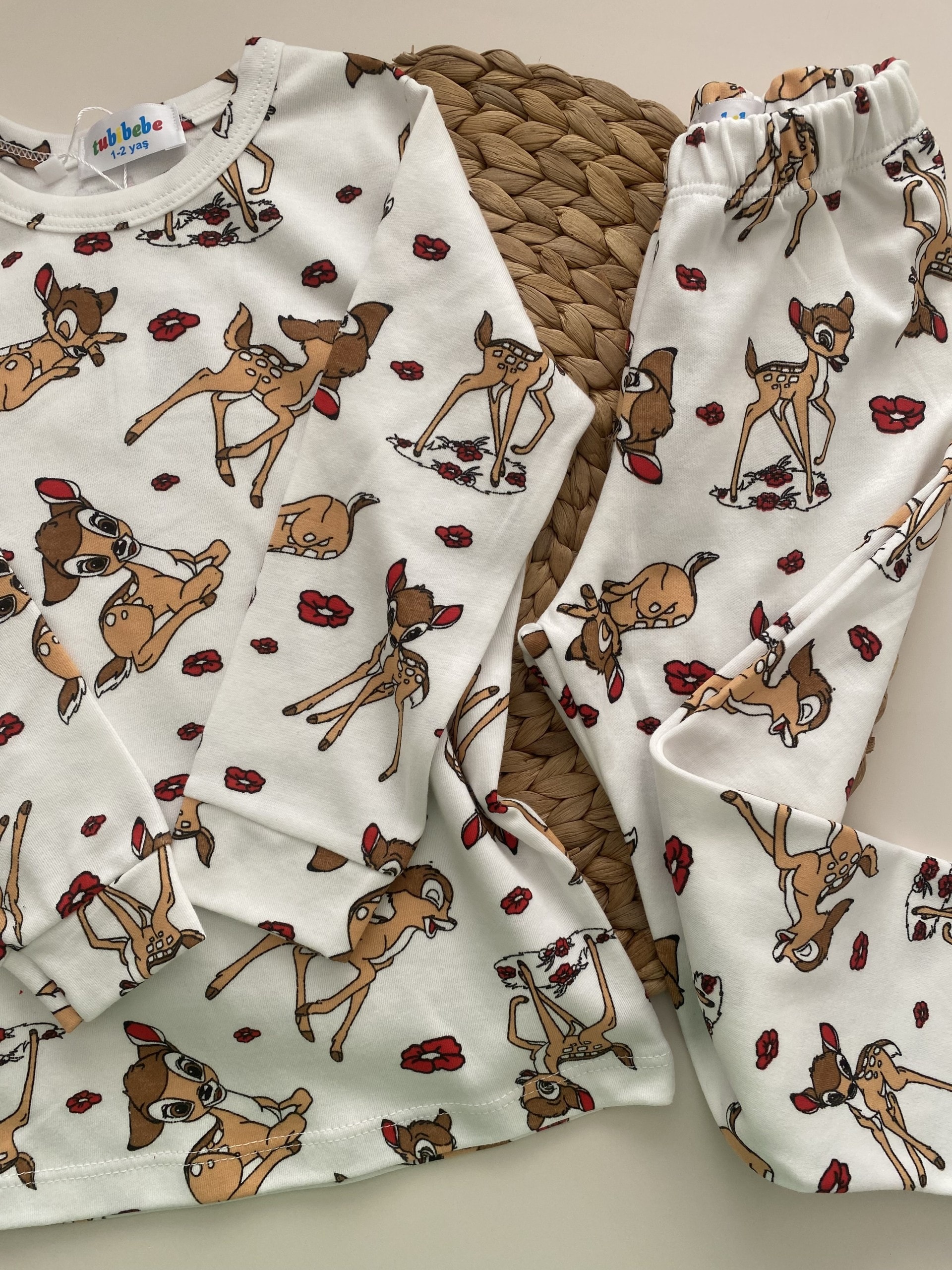 Premium Pamuklu Geyik Desen Pijama Takımı