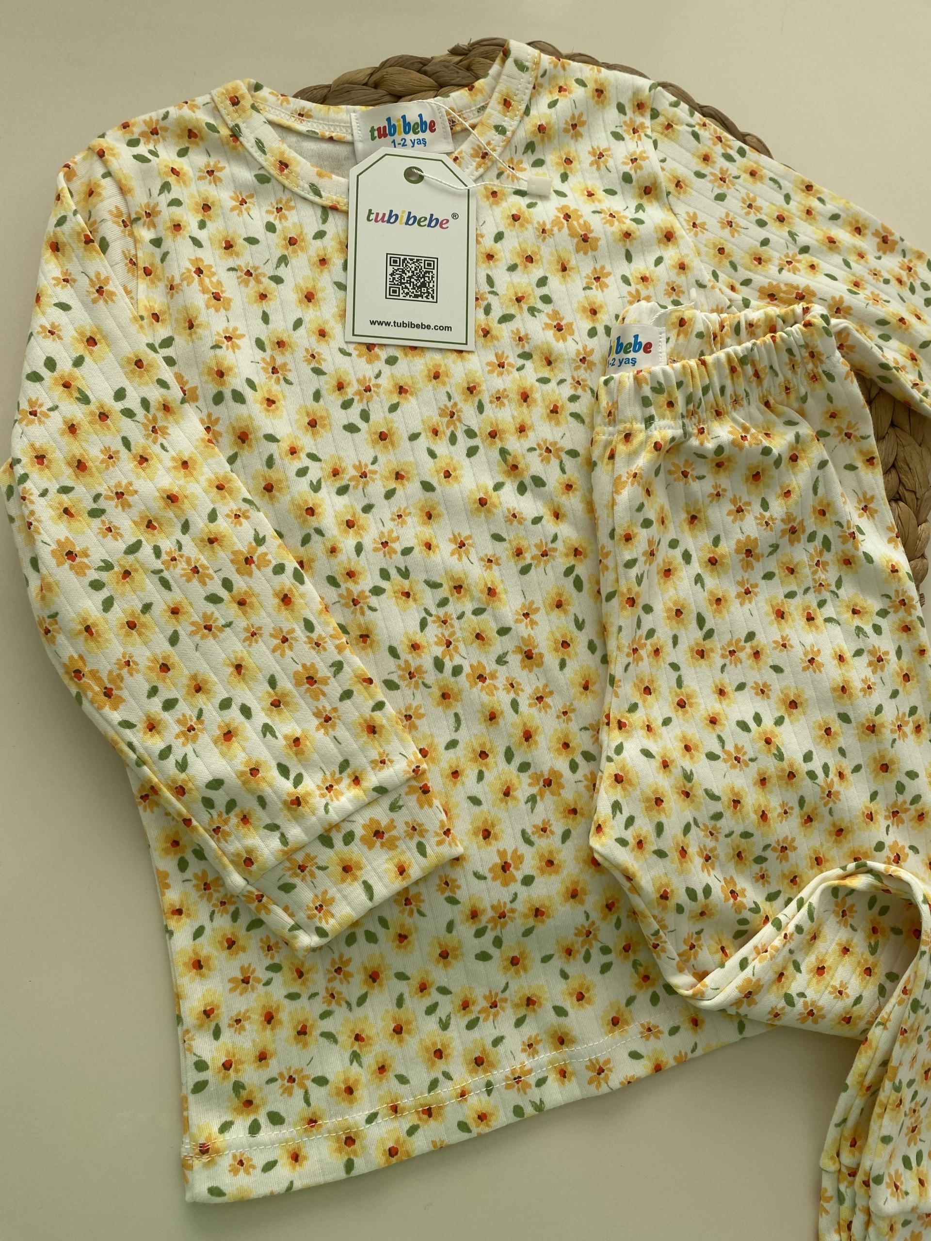 Premium Pamuklu Papatya Desen Pijama Takımı