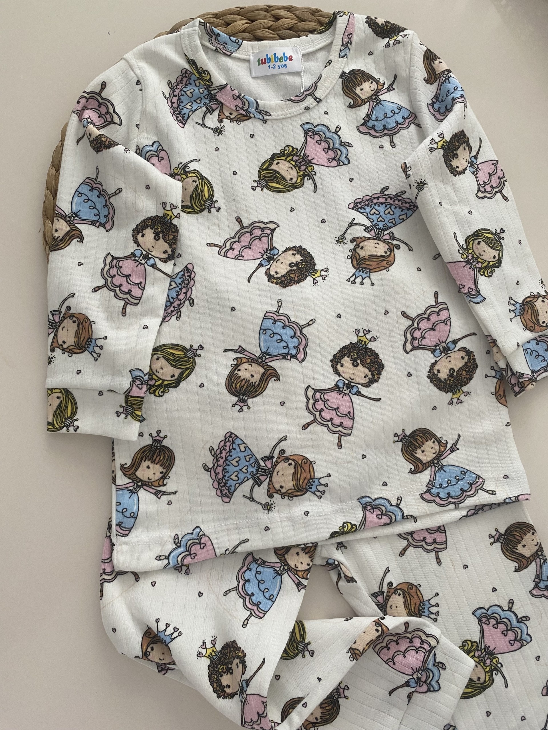 Premium Pamuklu Prenses Desen Pijama Takımı