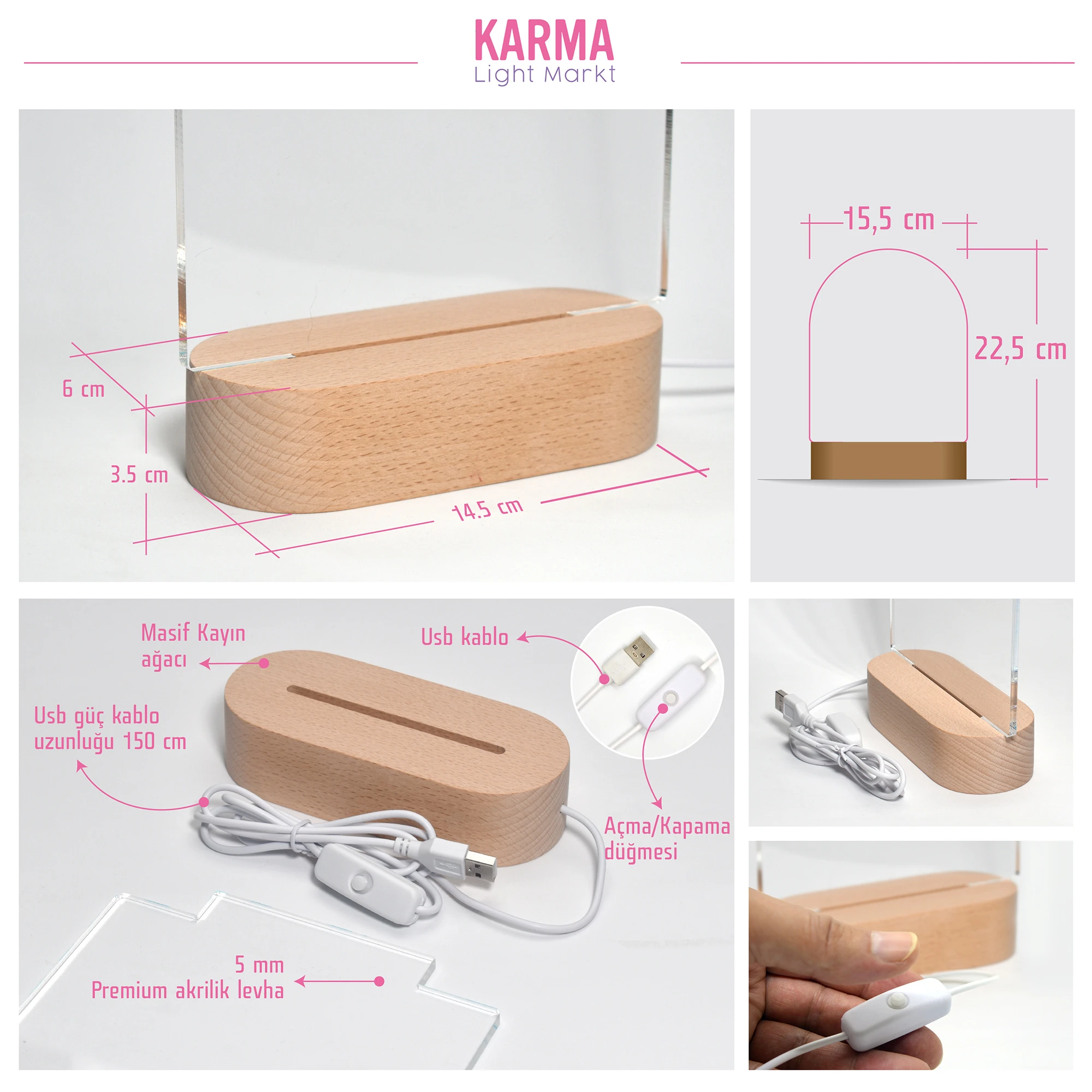  Kurumsal Kişiselleştirilebilir Hediyelik Led Pleksi