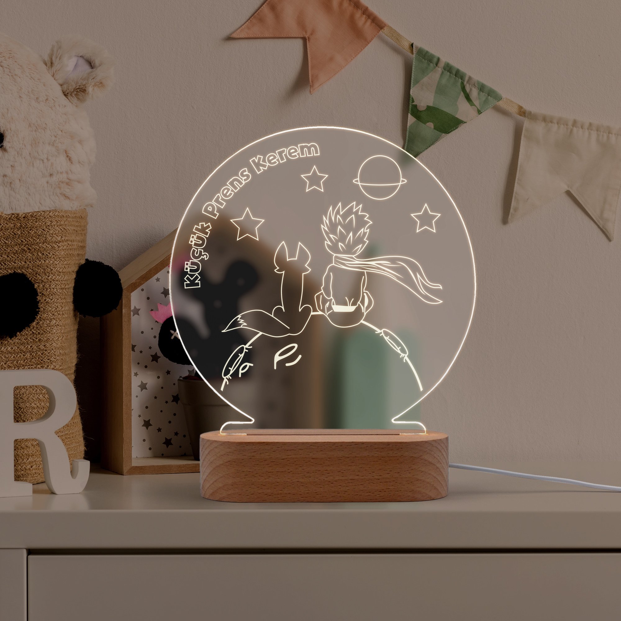 Küçük Prens Kişiye Özel Led Gece Lambası