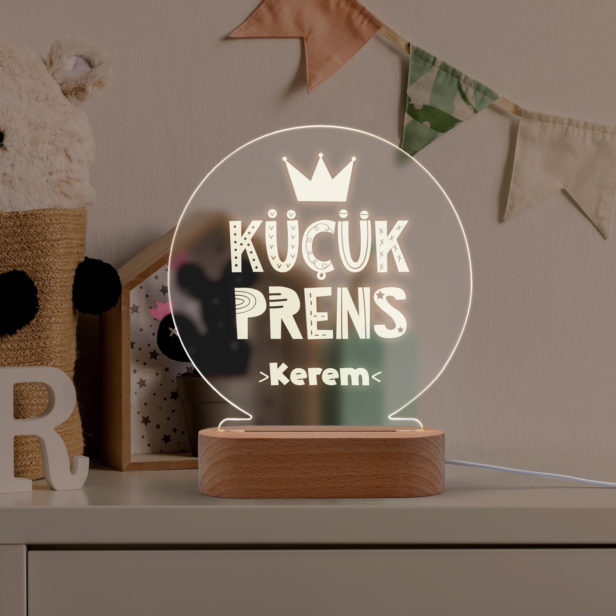 Küçük Prens Yazılı Kişiye Özel Led Gece Lambası