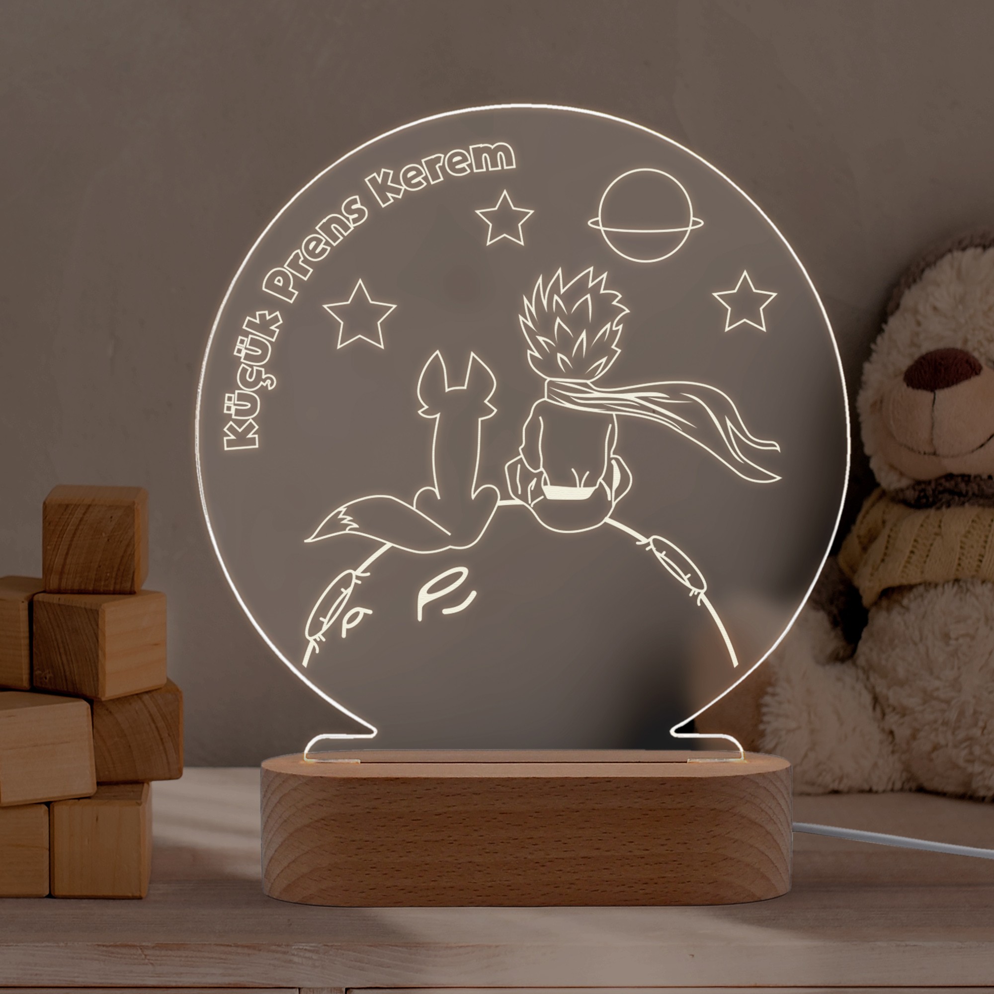 Küçük Prens Kişiye Özel Led Gece Lambası