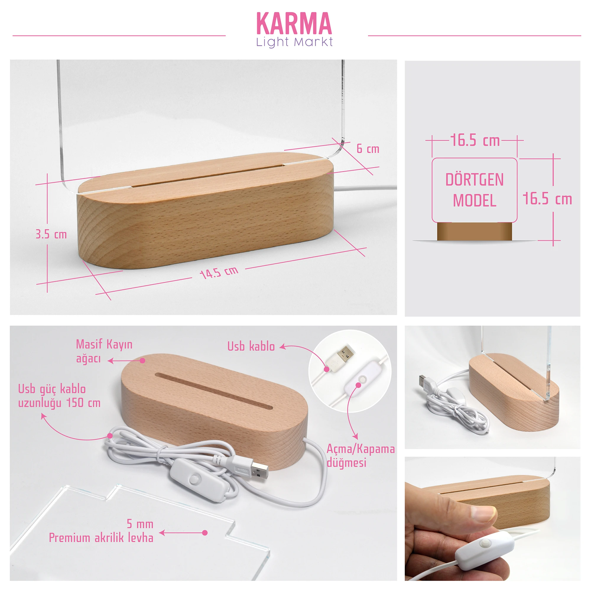 Şirket Logolu Led Masa Dekoru