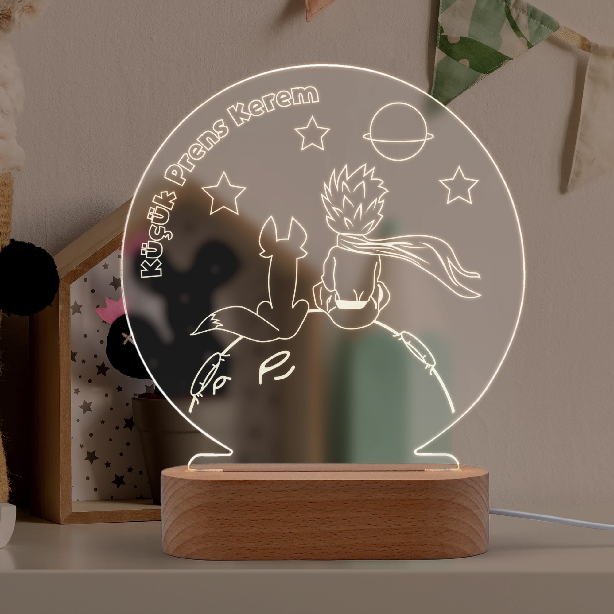 Küçük Prens Kişiye Özel Led Gece Lambası