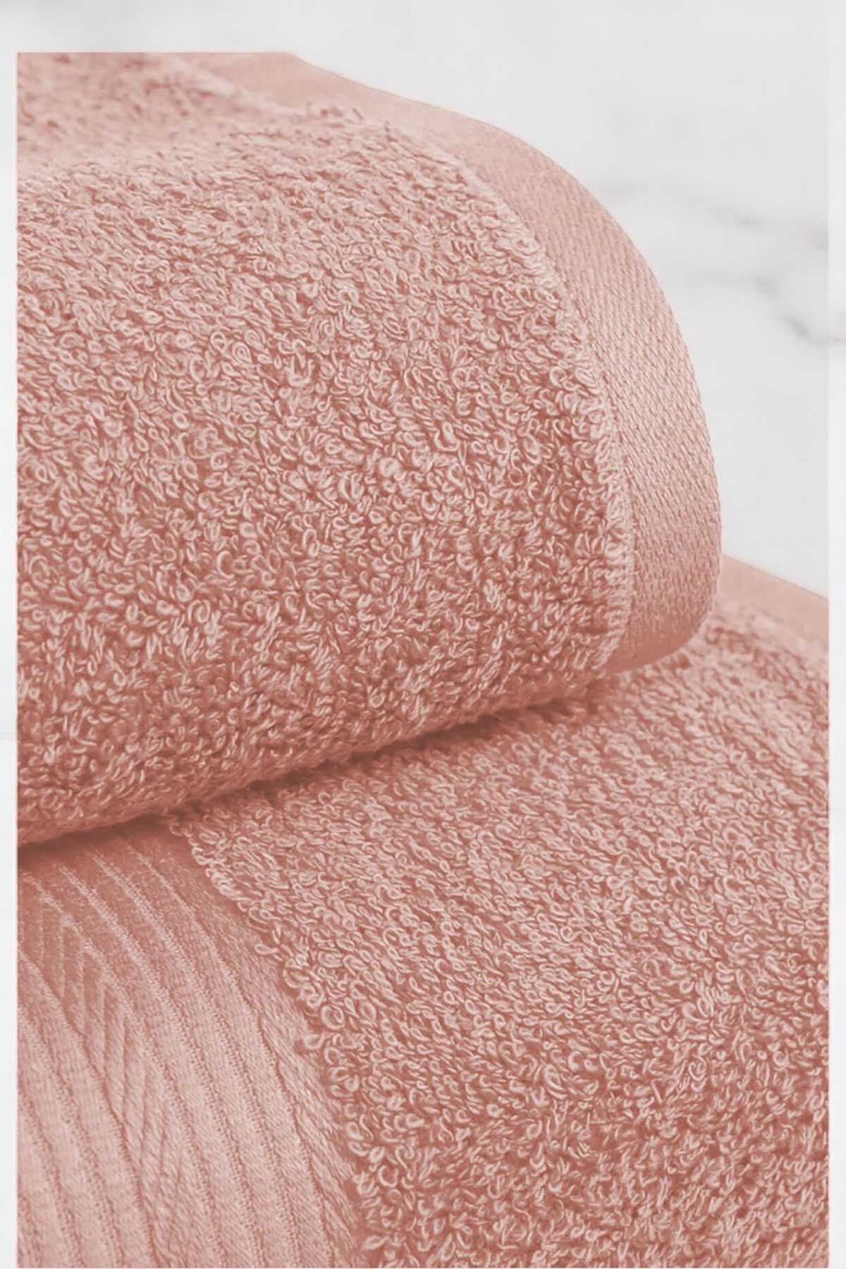 2 Parça Battal Lüks Premium Banyo Spa Havlu Takımı 90x170 Cm Somon