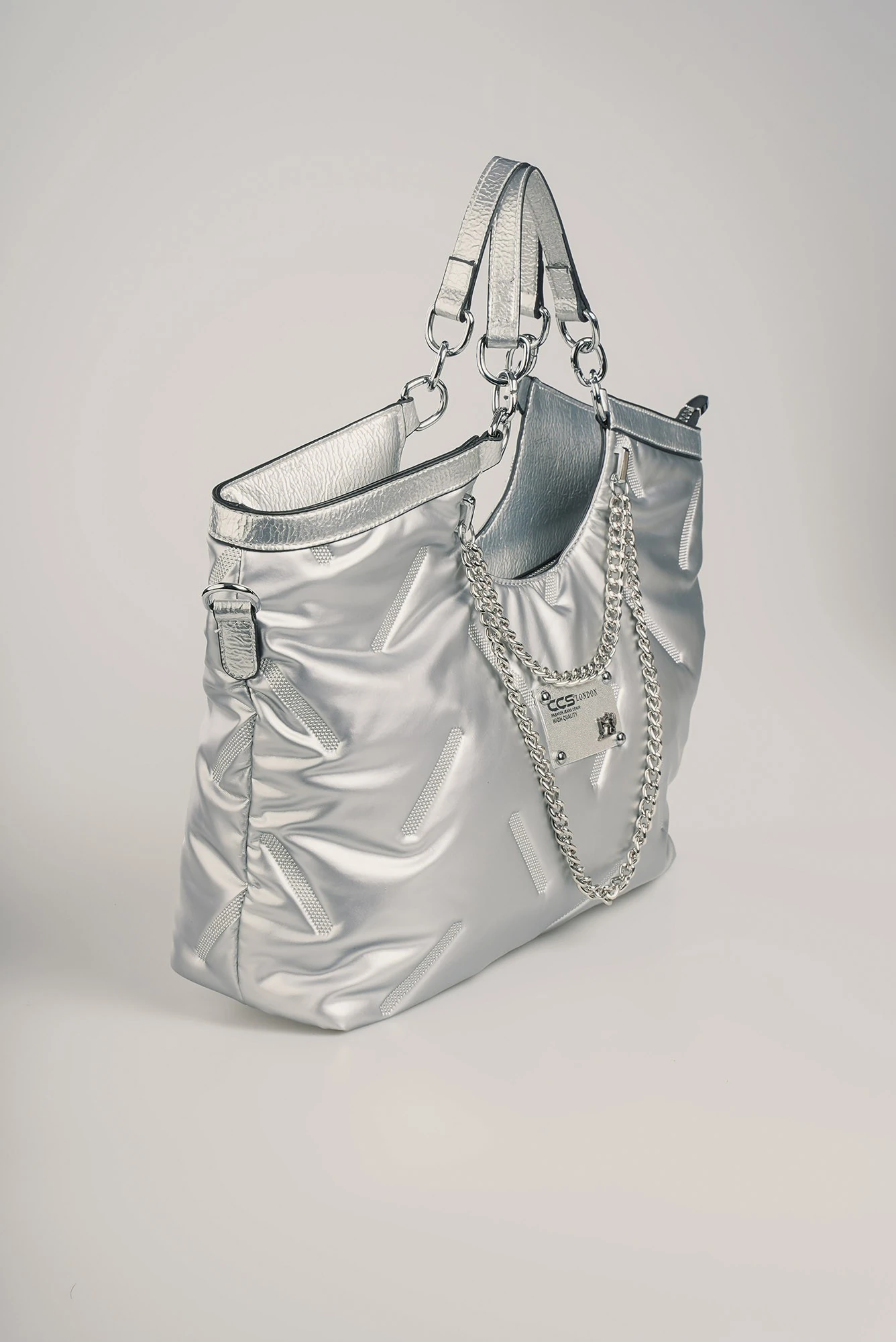 Enya Gri Cilt Omuz Çantası