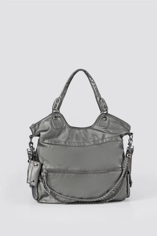 Silla Gri Cilt Omuz Çantası