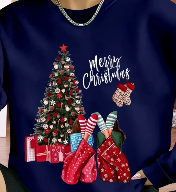 Kadın Yılbaşı Özel Uzun Kollu Bisiklet Yaka Viskon Iki Iplik Bluz