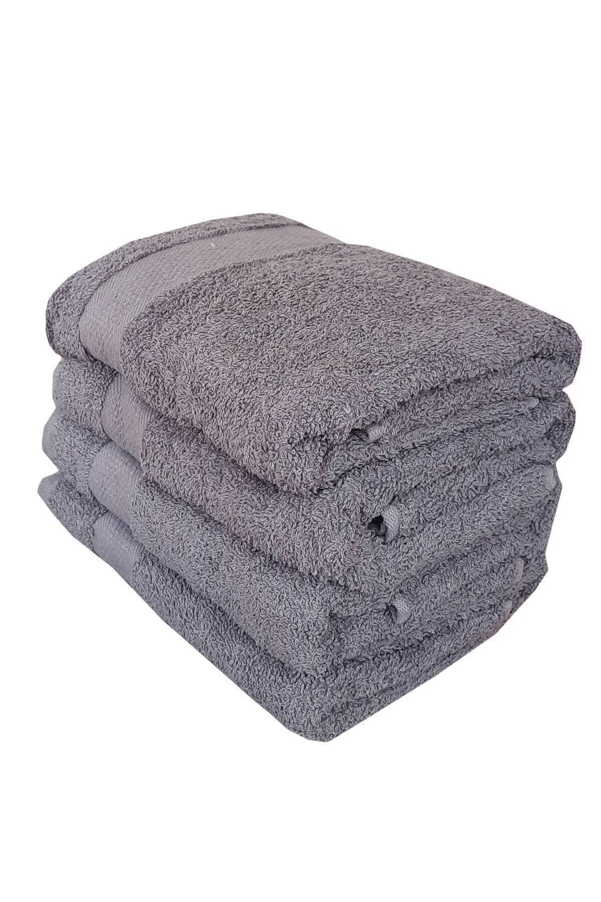 4 lü El Yüz &amp;#37;100 Pamuklu Havlu Seti Dry Antrasit