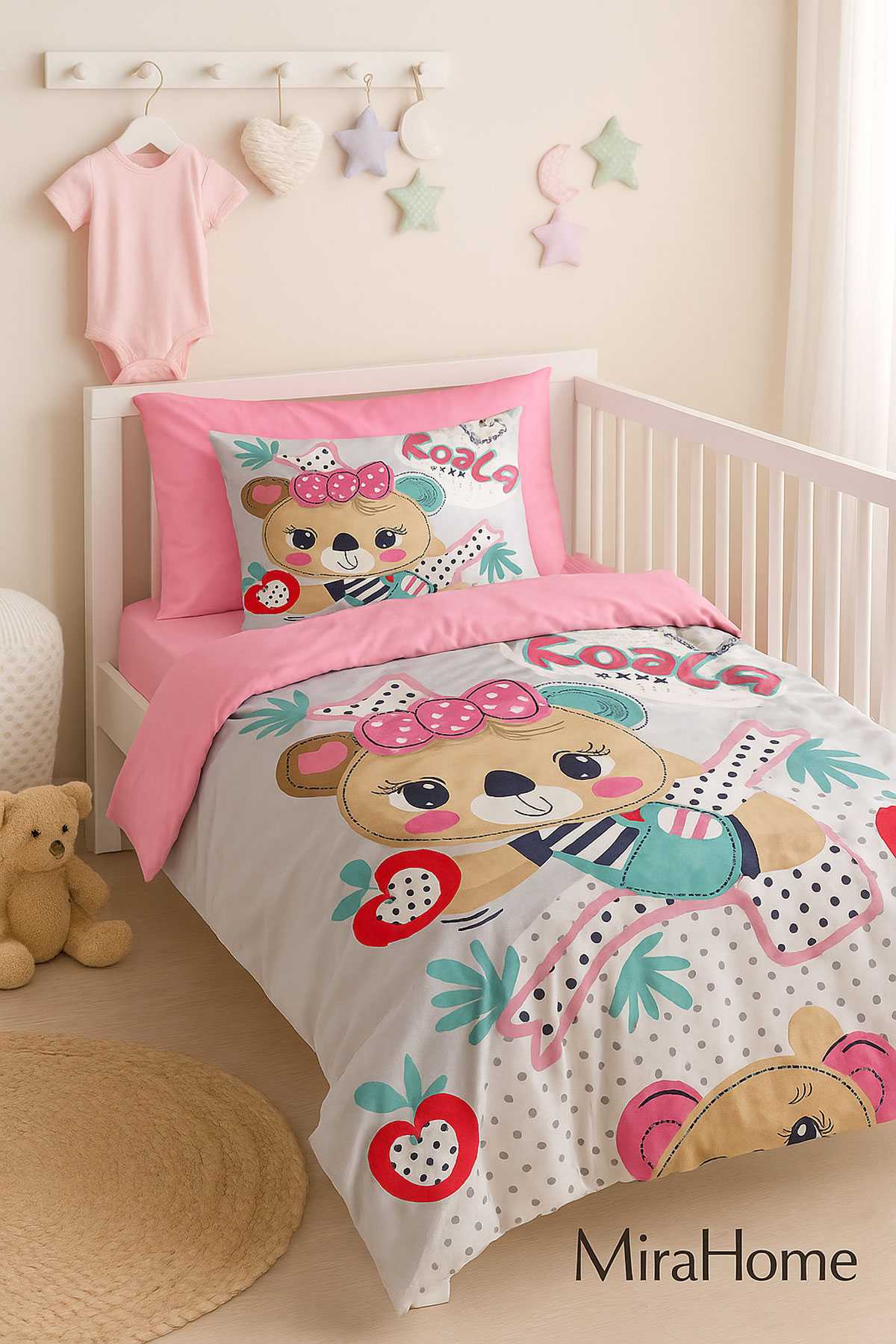 Dijital Baskılı 3d Pamuklu Yenidoğan Bebek Nevresim Takımı Baby Koala