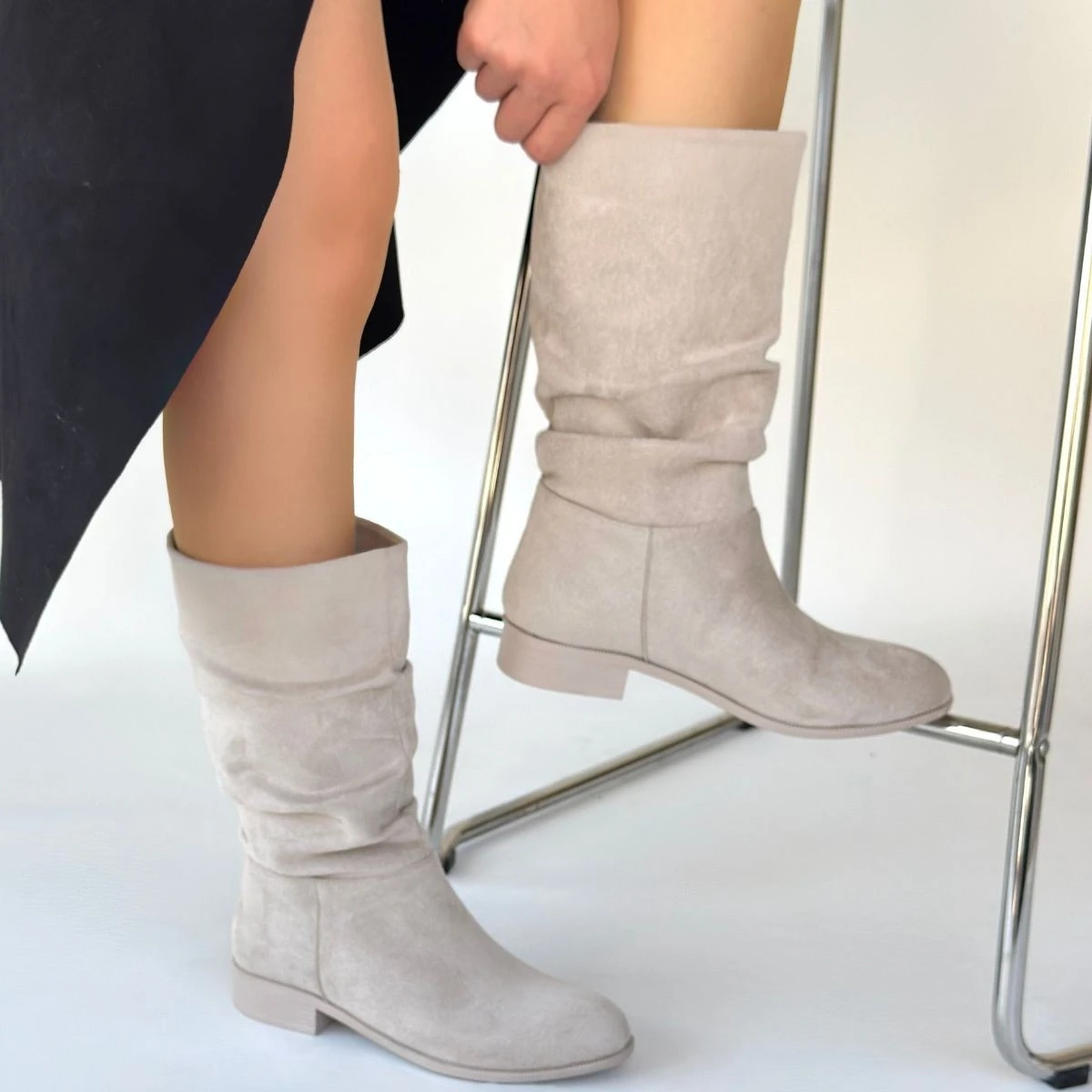 Plod Bej Süet Çizme