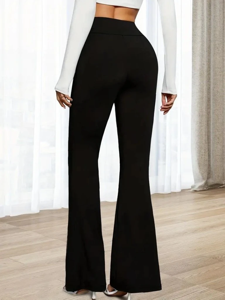 Kadın Yüksek Bel Geniş Paçalı Dalgıç Tayt