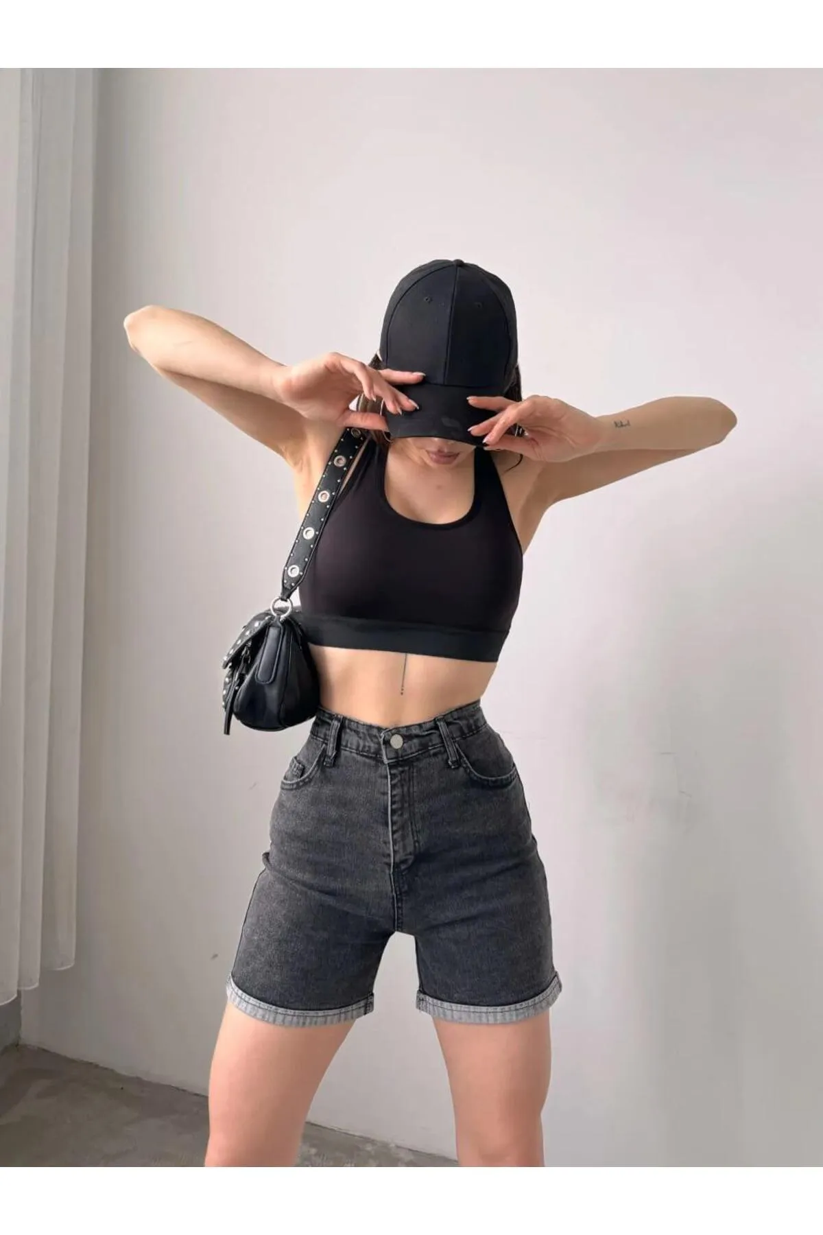 DUBLE PAÇA JEAN ŞORT - ANTRASİT