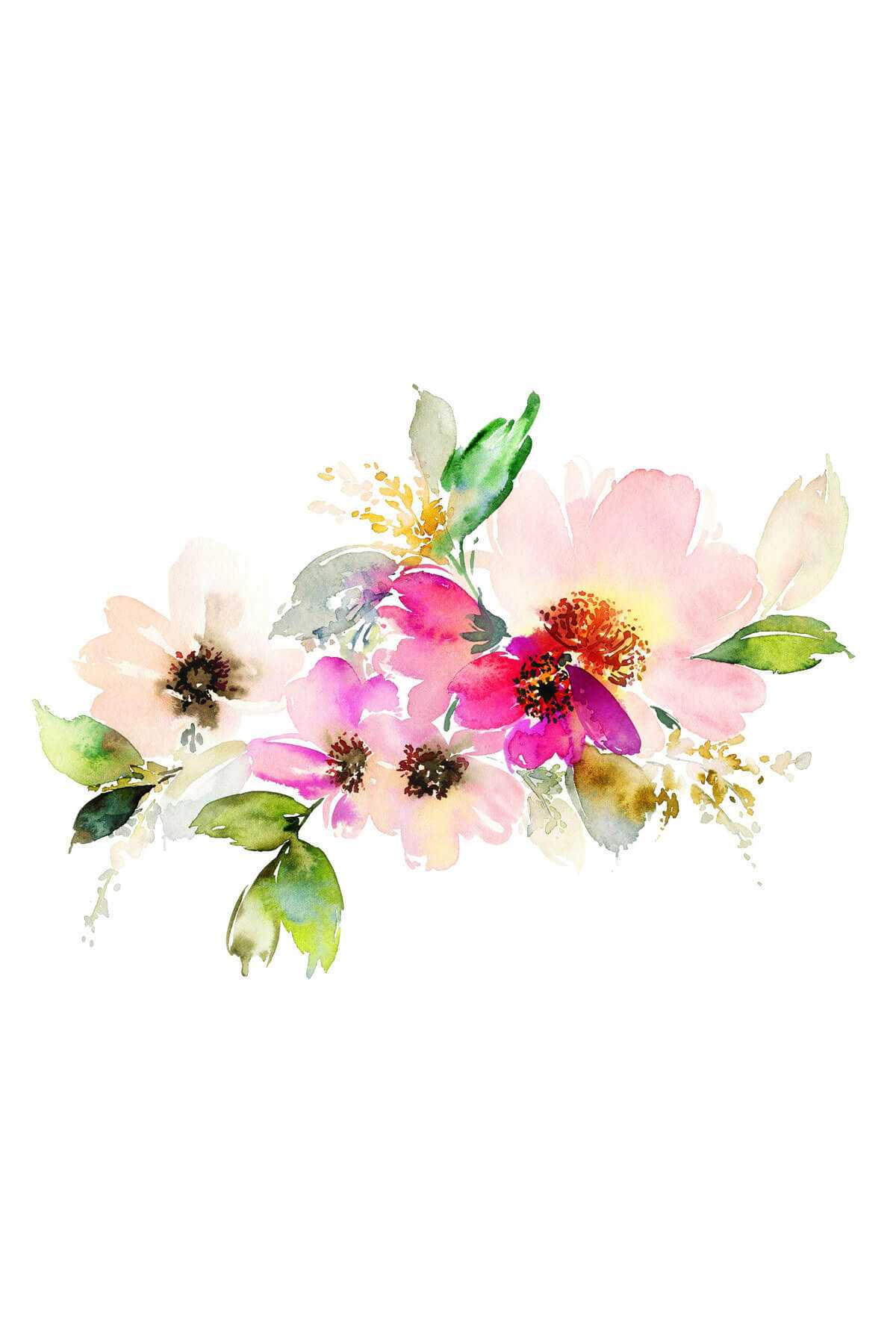 Yuvarlak Pastel Çiçek Desenli Duck Kumaş Masa Örtüsü 150x150 Cm