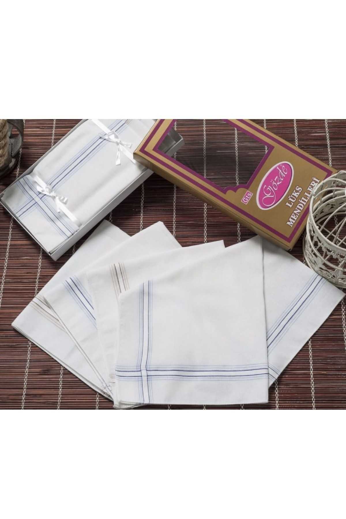 Sarı Kutulu 46x46 cm 12 Adet Kumaş Mendil-GSK 02