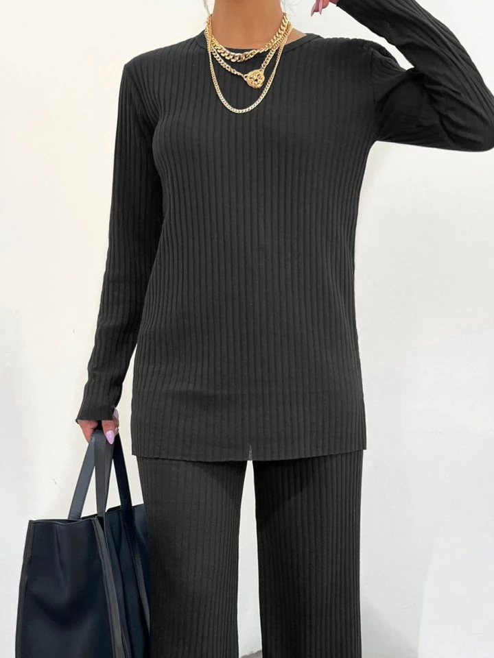 Bisiklet Yaka Kaşkorse Takım    -Antrasit