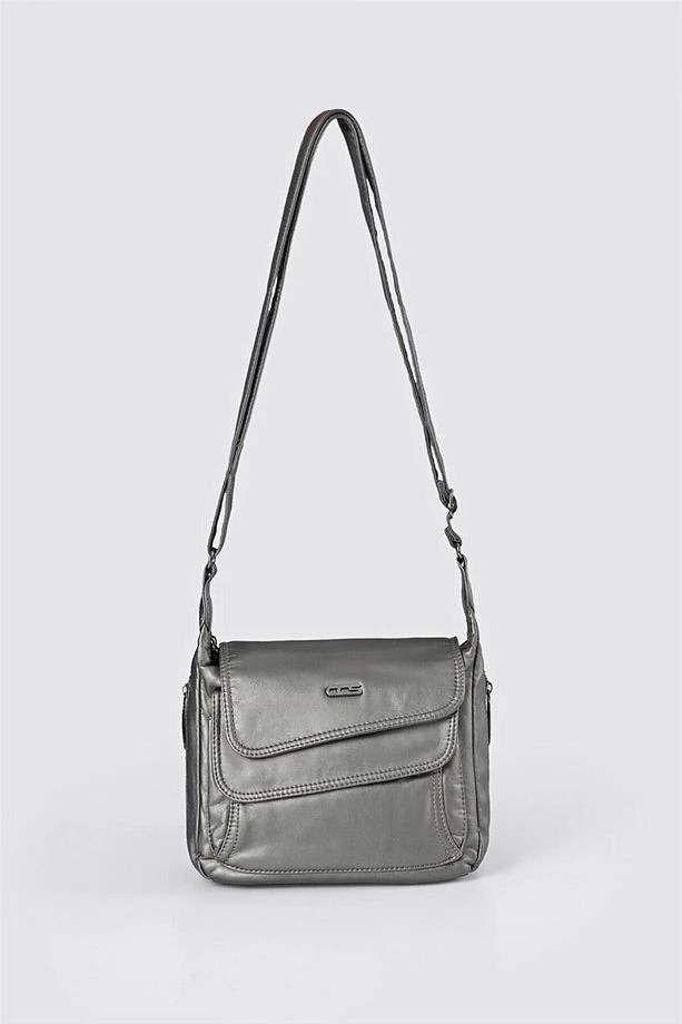 Jelli Gri Cilt Omuz Çantası