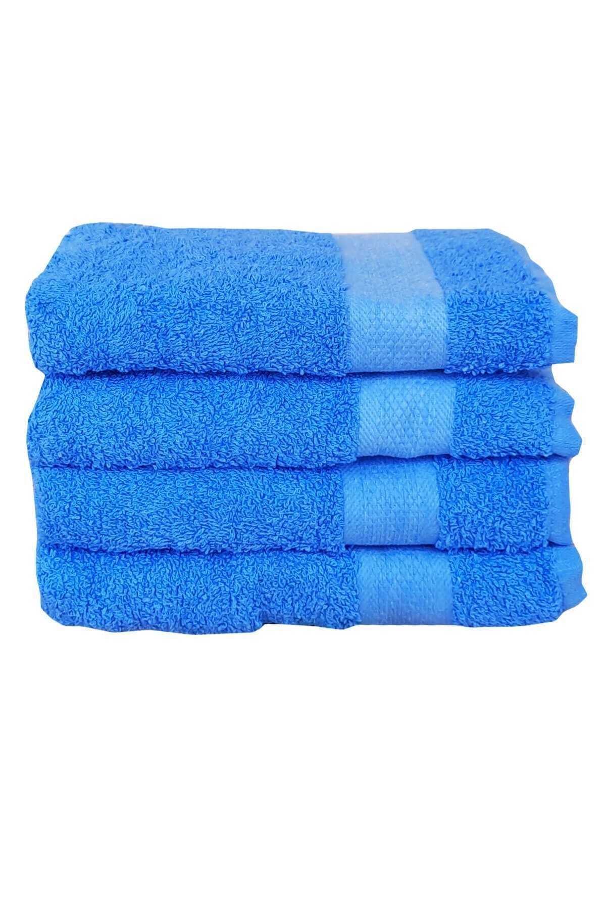 4 lü El Yüz &amp;#37;100 Pamuklu Havlu Seti Dry Mavi