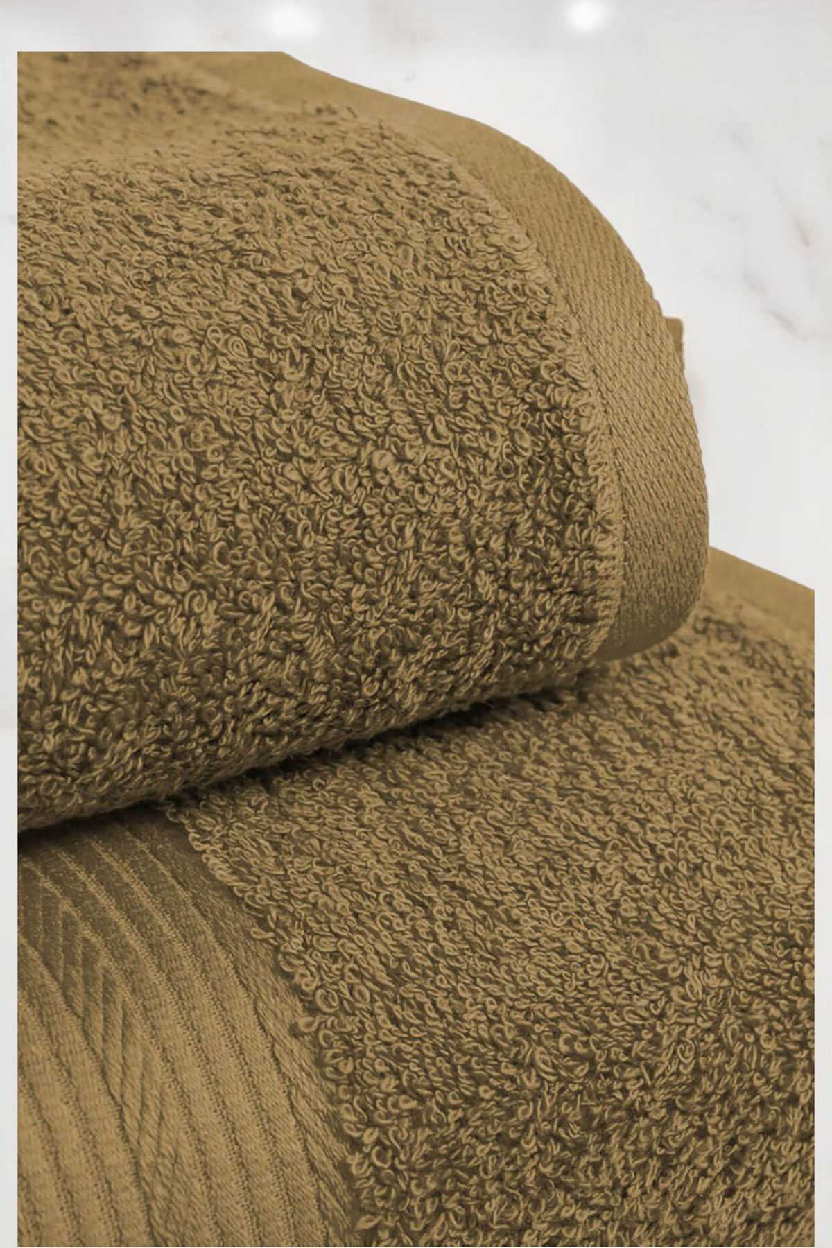 2 Parça Battal Lüks Premium Banyo Spa Havlu Takımı 90x170 Cm Kahve