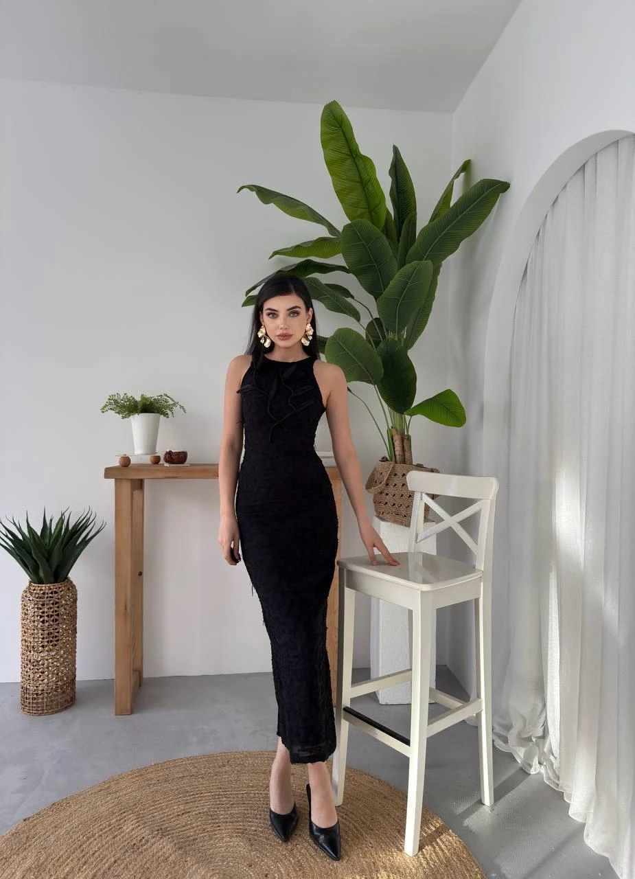 Lers Çiçek Detaylı Elbise