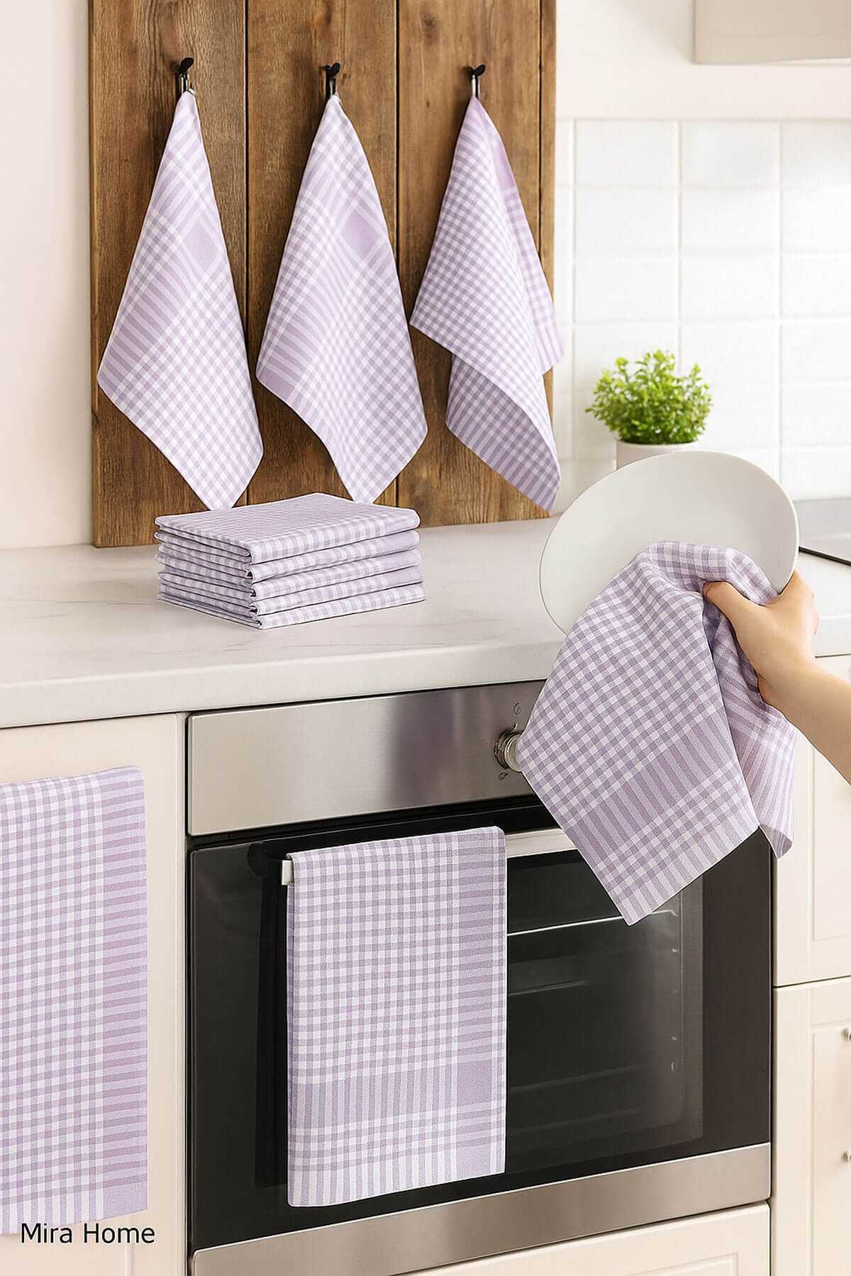 10 lu Lüks Bulaşık Kurulama Bezi ve Mutfak Peçetesi 50x70 Cm Daily Lila