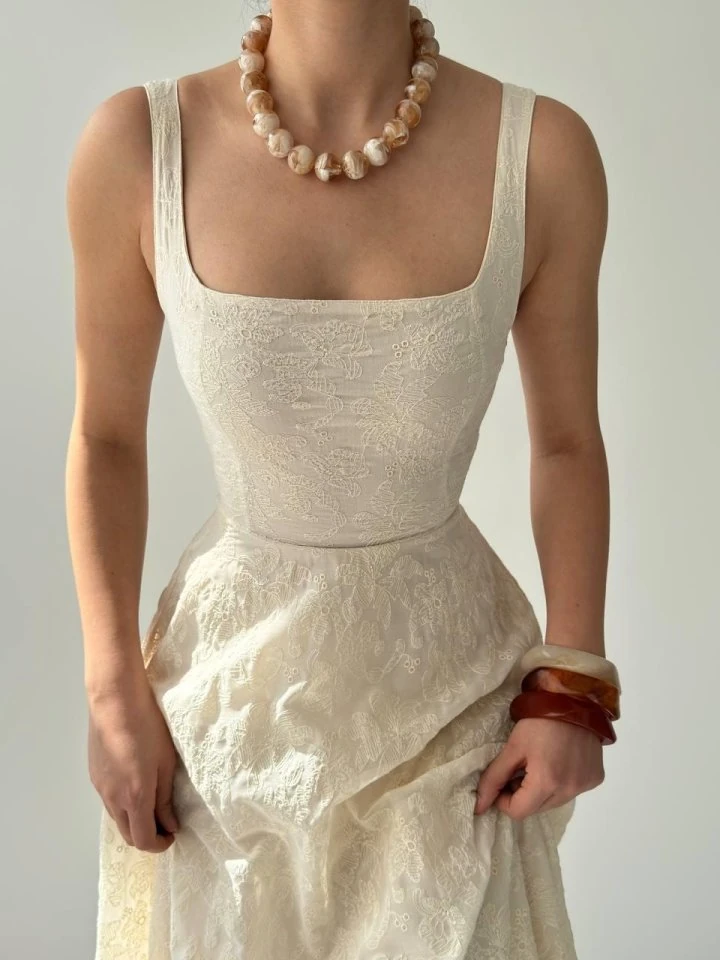 Cuper Çiçek Detaylı Elbise