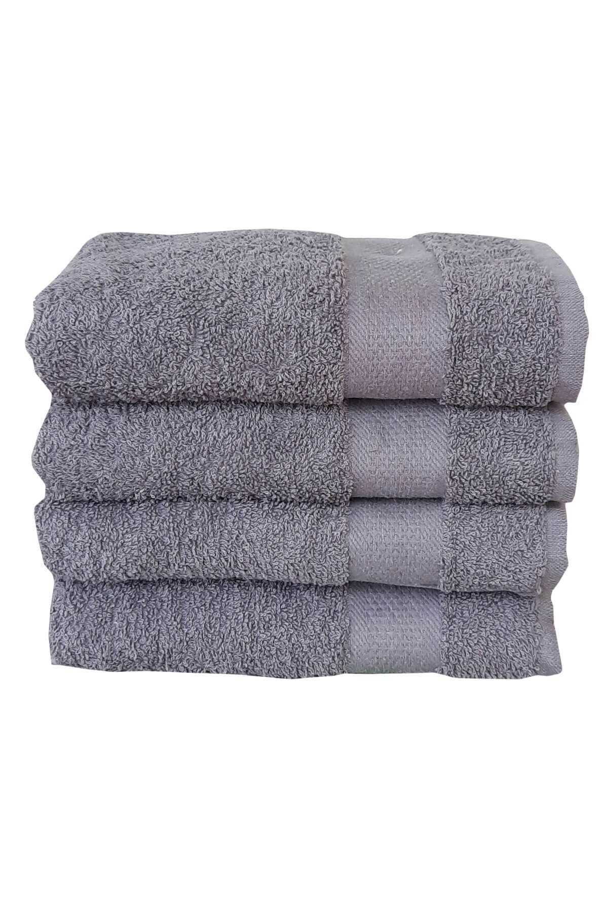 4 lü El Yüz &amp;#37;100 Pamuklu Havlu Seti Dry Antrasit