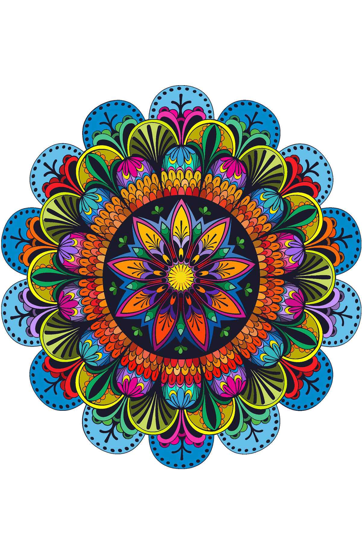 Yuvarlak Etnik Desenli Duck Kumaş Masa Örtüsü 150X150 Cm