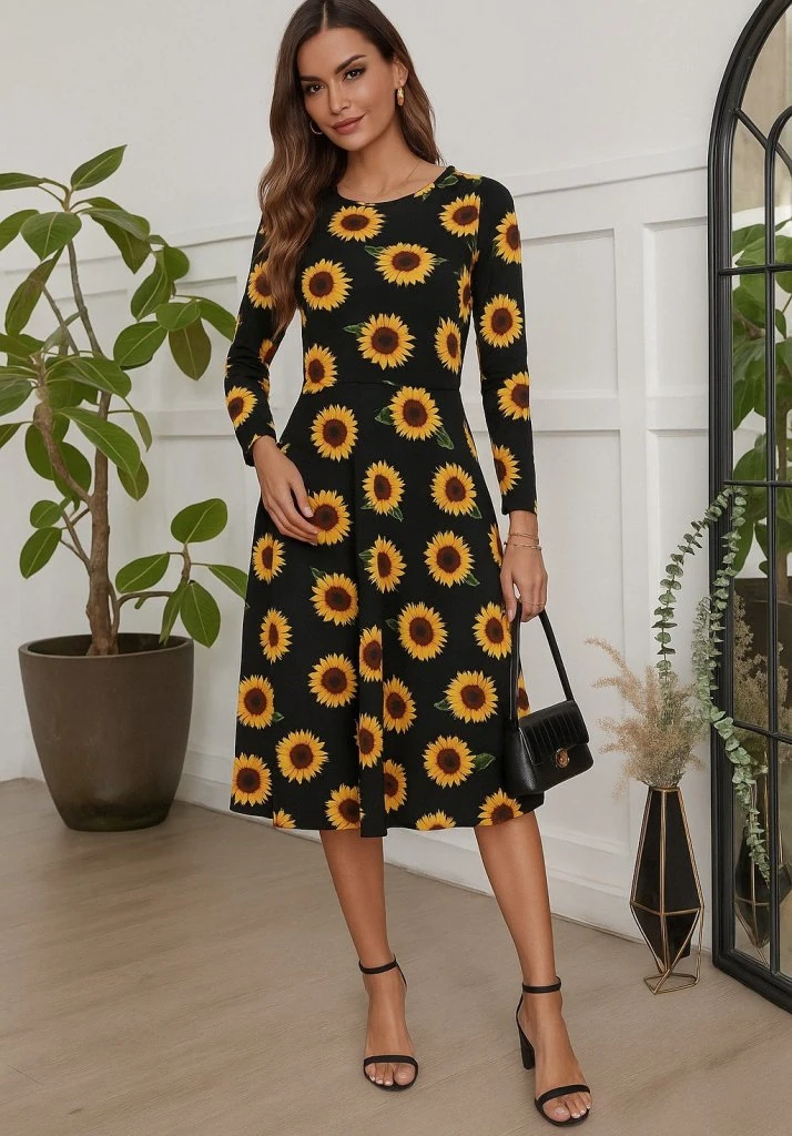 Kadın Fakir Kol Bisiklet Yaka Midi Mikro Elbise