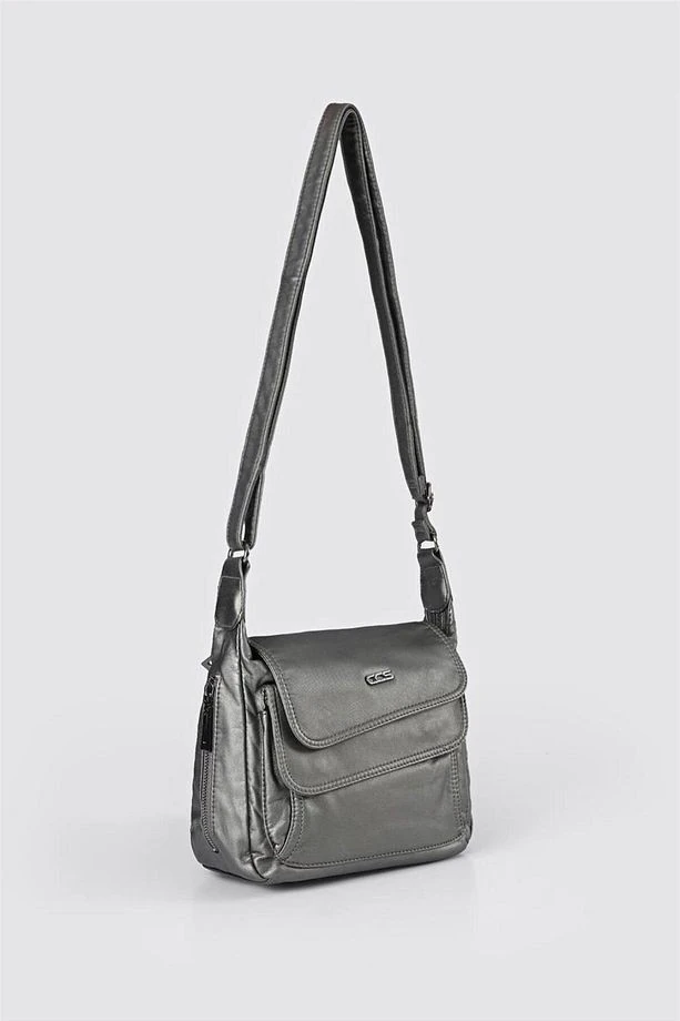 Jelli Gri Cilt Omuz Çantası