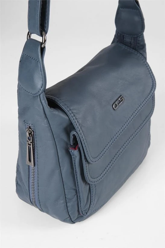 Jelli Mavi Cilt Omuz Çantası