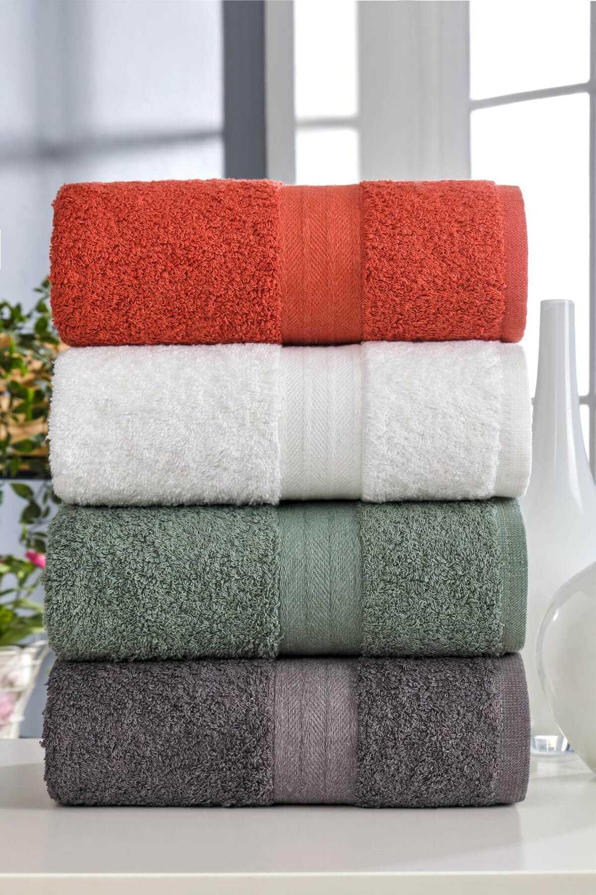 4 lü El Yüz Havlu Takımı &amp;#37;100 Pamuklu Matiz Yeki