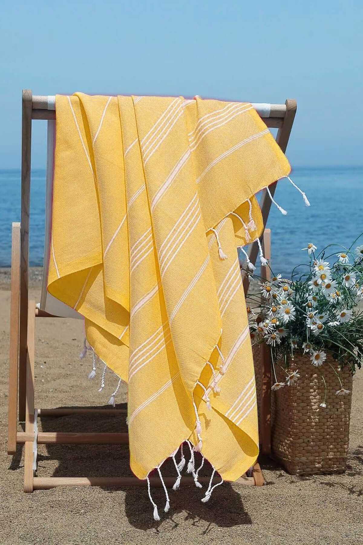 Summer Wind Soft &amp;#37;100 Pamuk Peştemal 100x180 cm Sarı