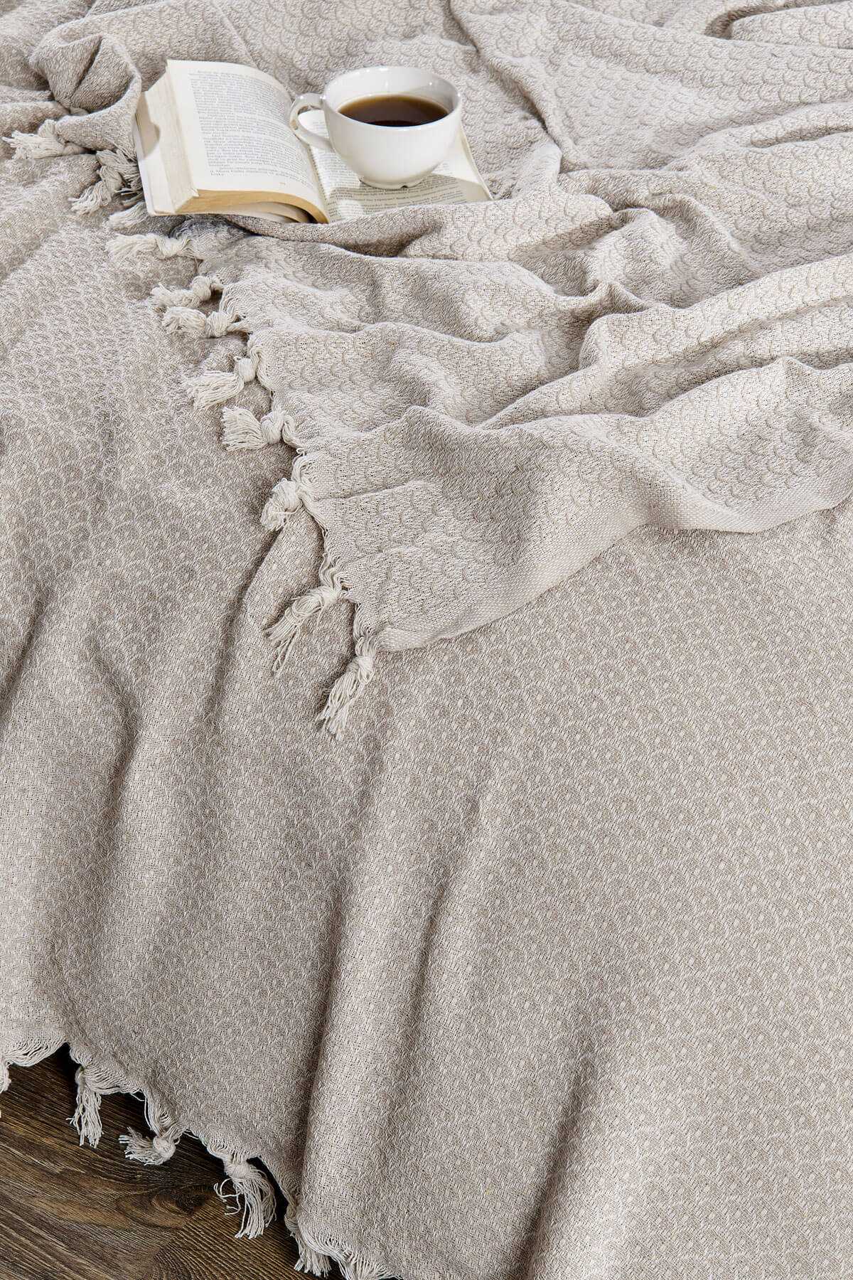 Çift Kişilik Yatak Pikesi Deniz Bej 200 x 230 Cm